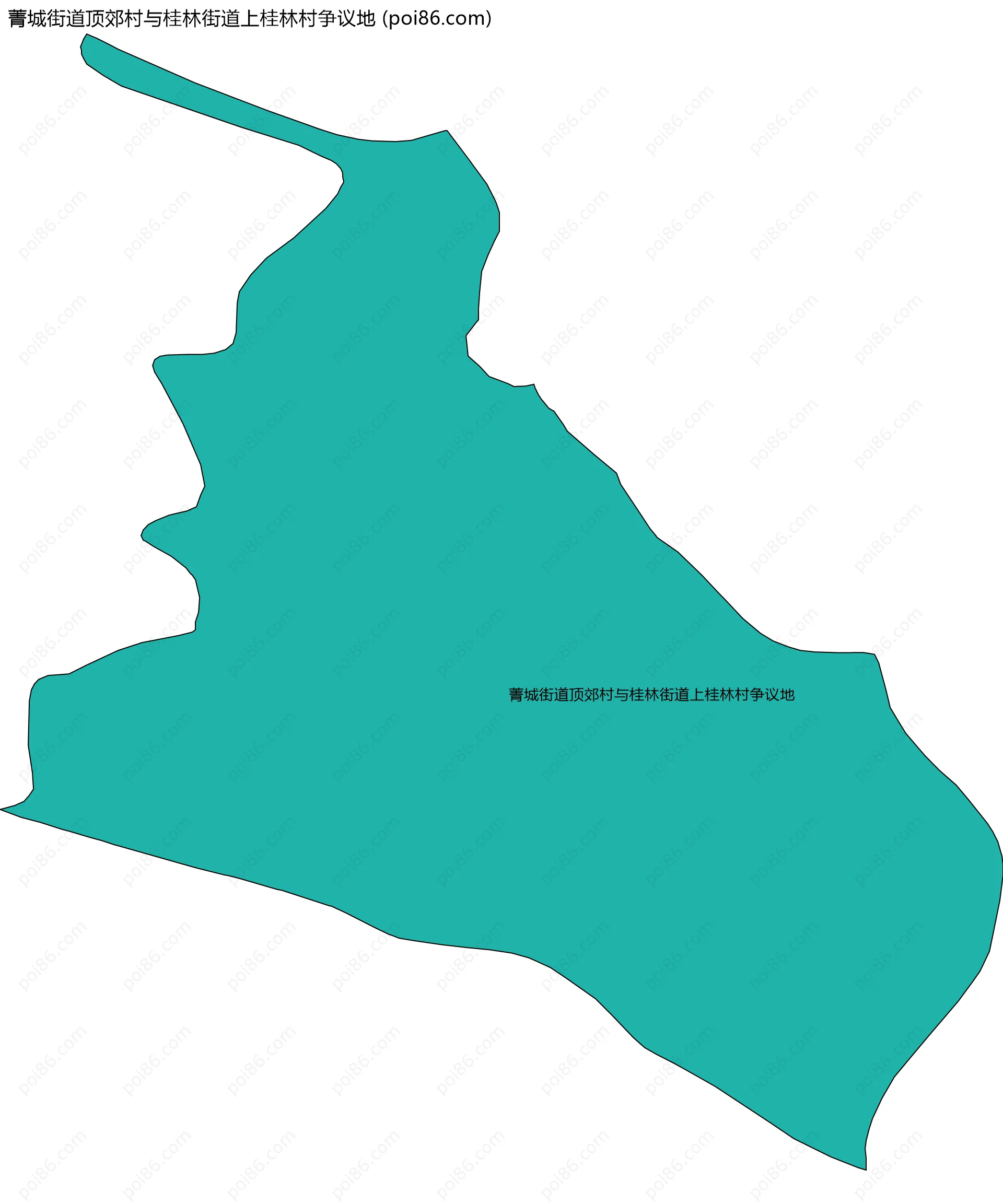 菁城街道顶郊村与桂林街道上桂林村争议地边界地图