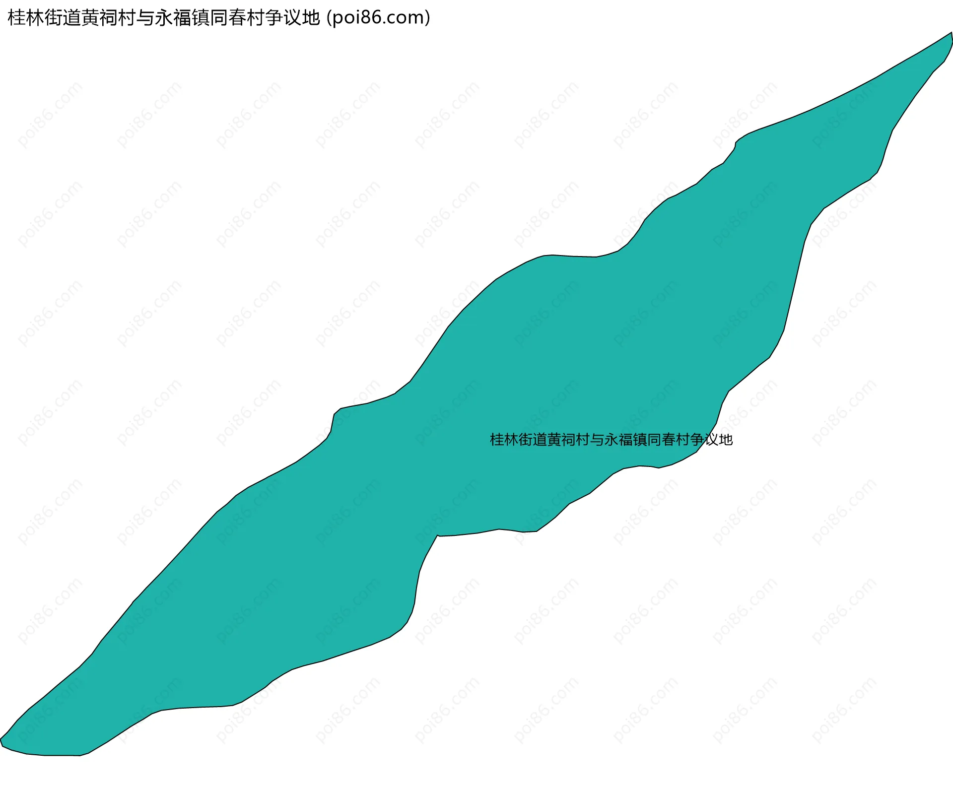 桂林街道黄祠村与永福镇同春村争议地边界地图