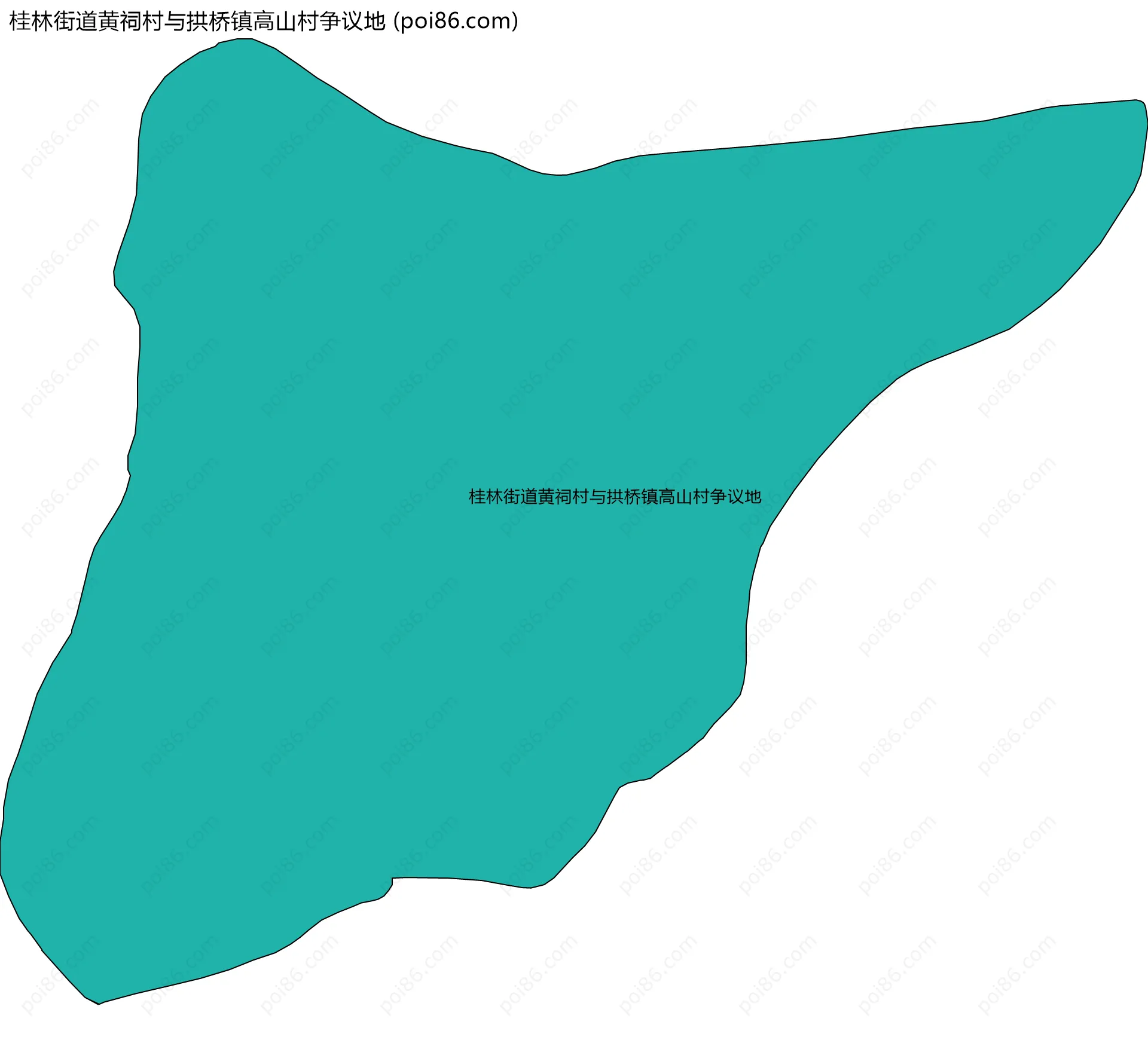 桂林街道黄祠村与拱桥镇高山村争议地边界地图