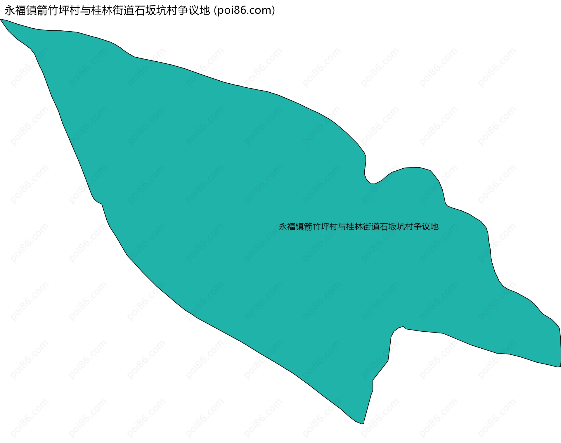 永福镇箭竹坪村与桂林街道石坂坑村争议地边界地图