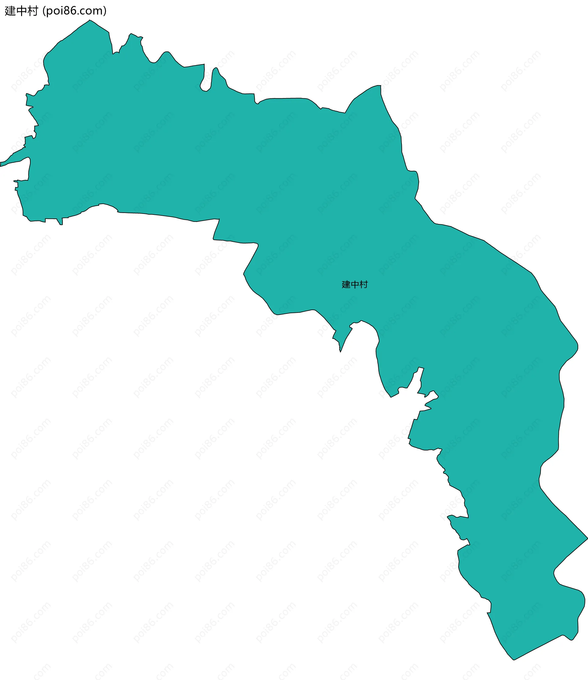 建中村边界地图