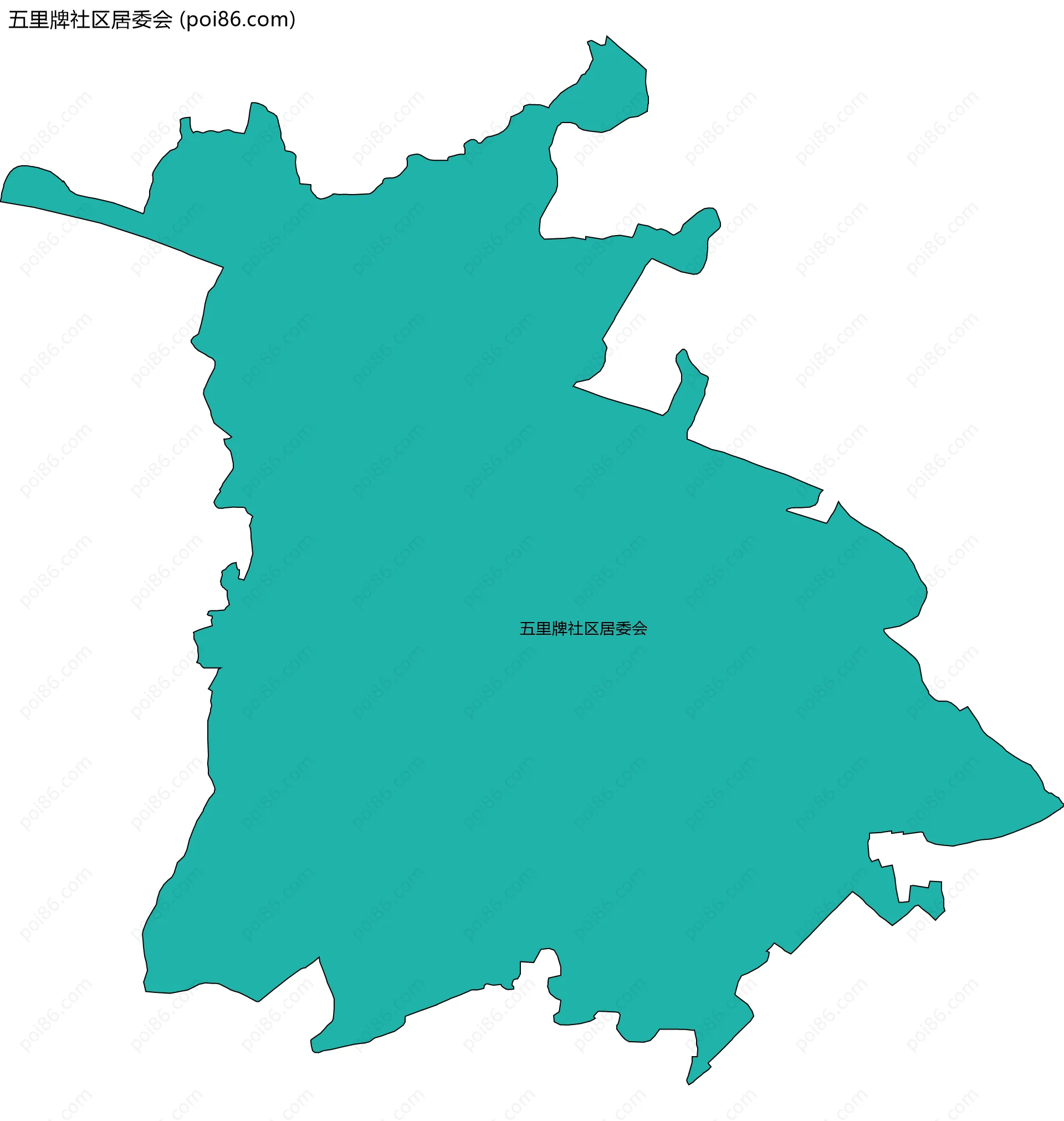 五里牌社区居委会边界地图