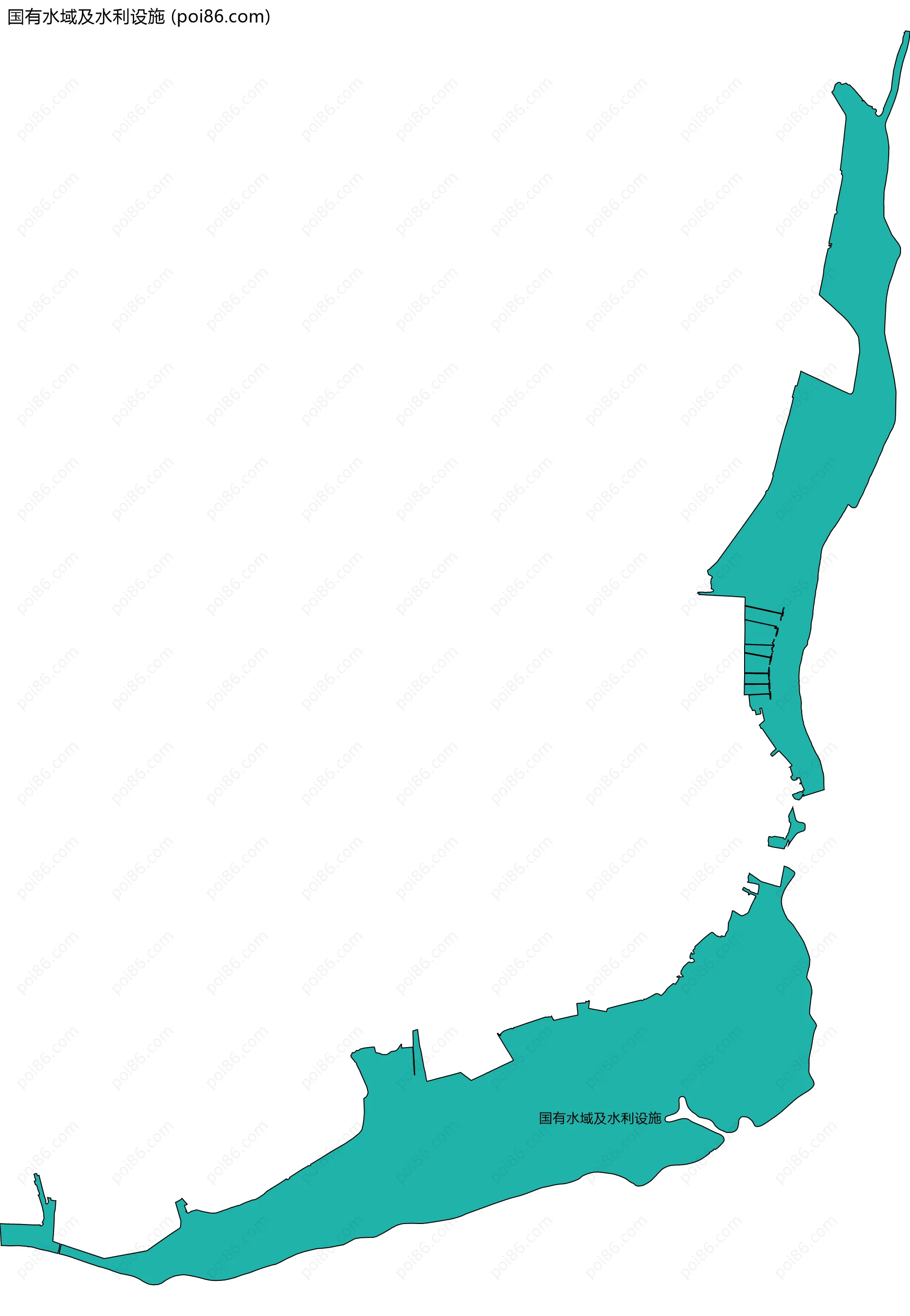 国有水域及水利设施边界地图(五级行政区划)