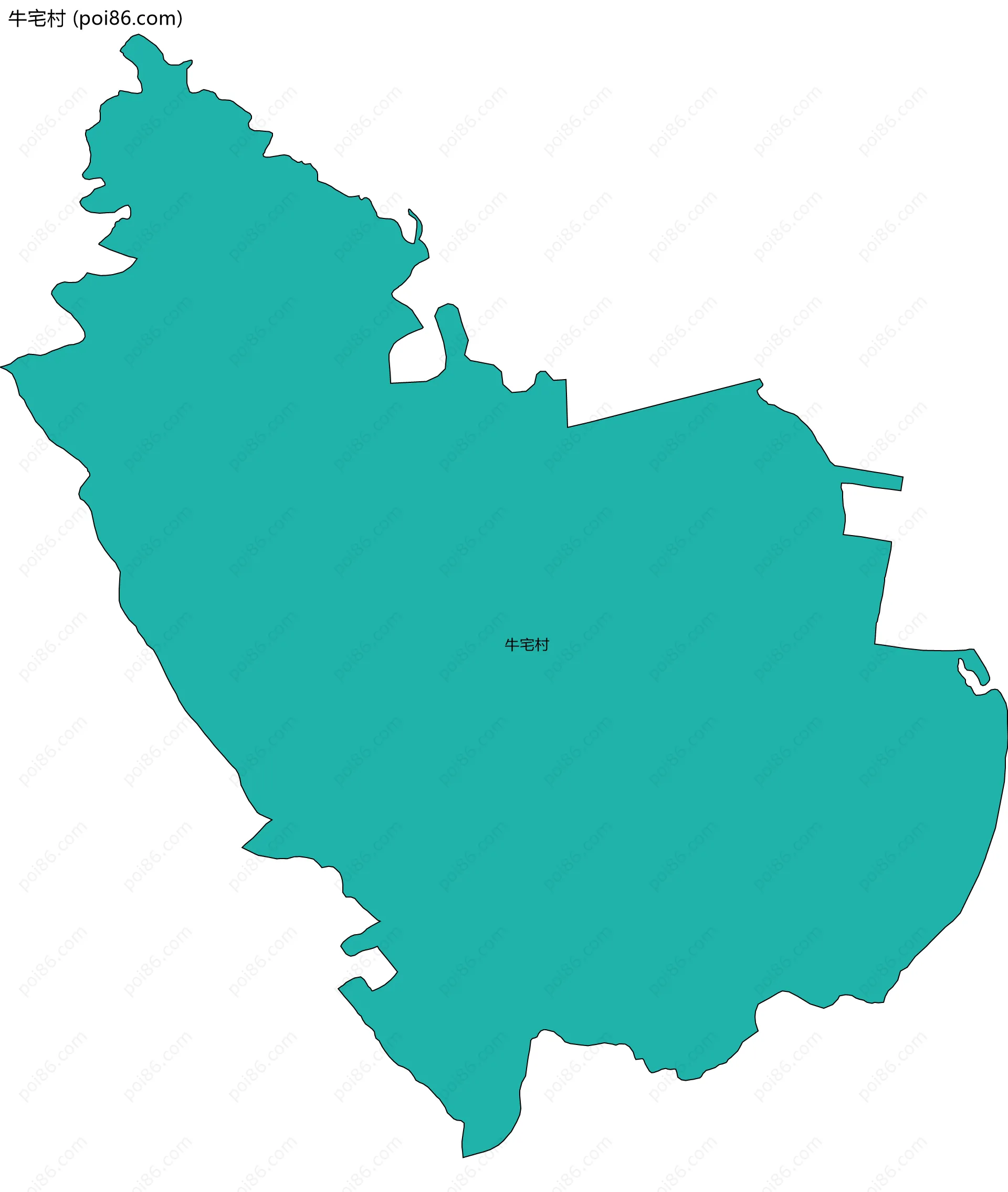 牛宅村边界地图