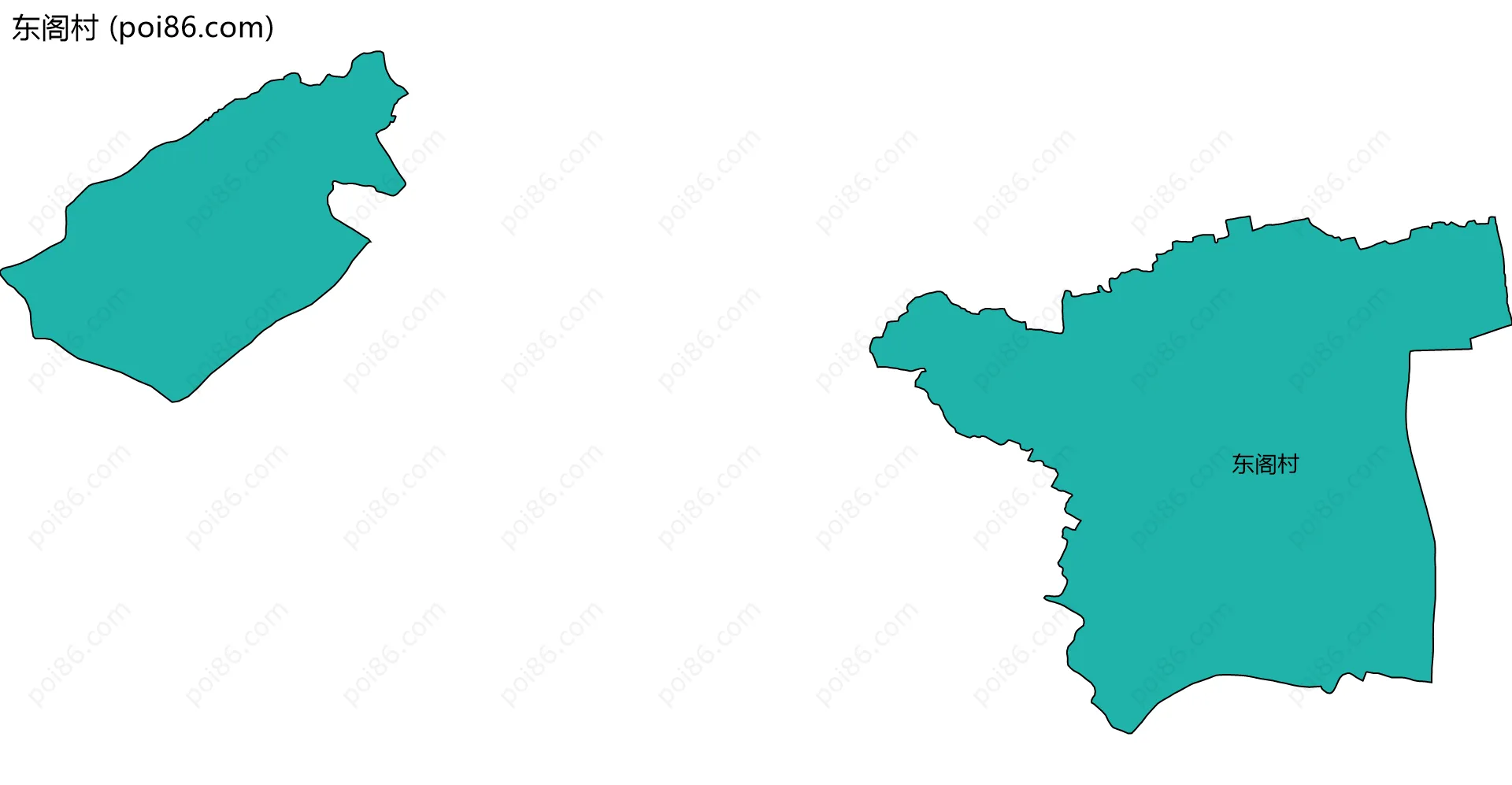 东阁村边界地图