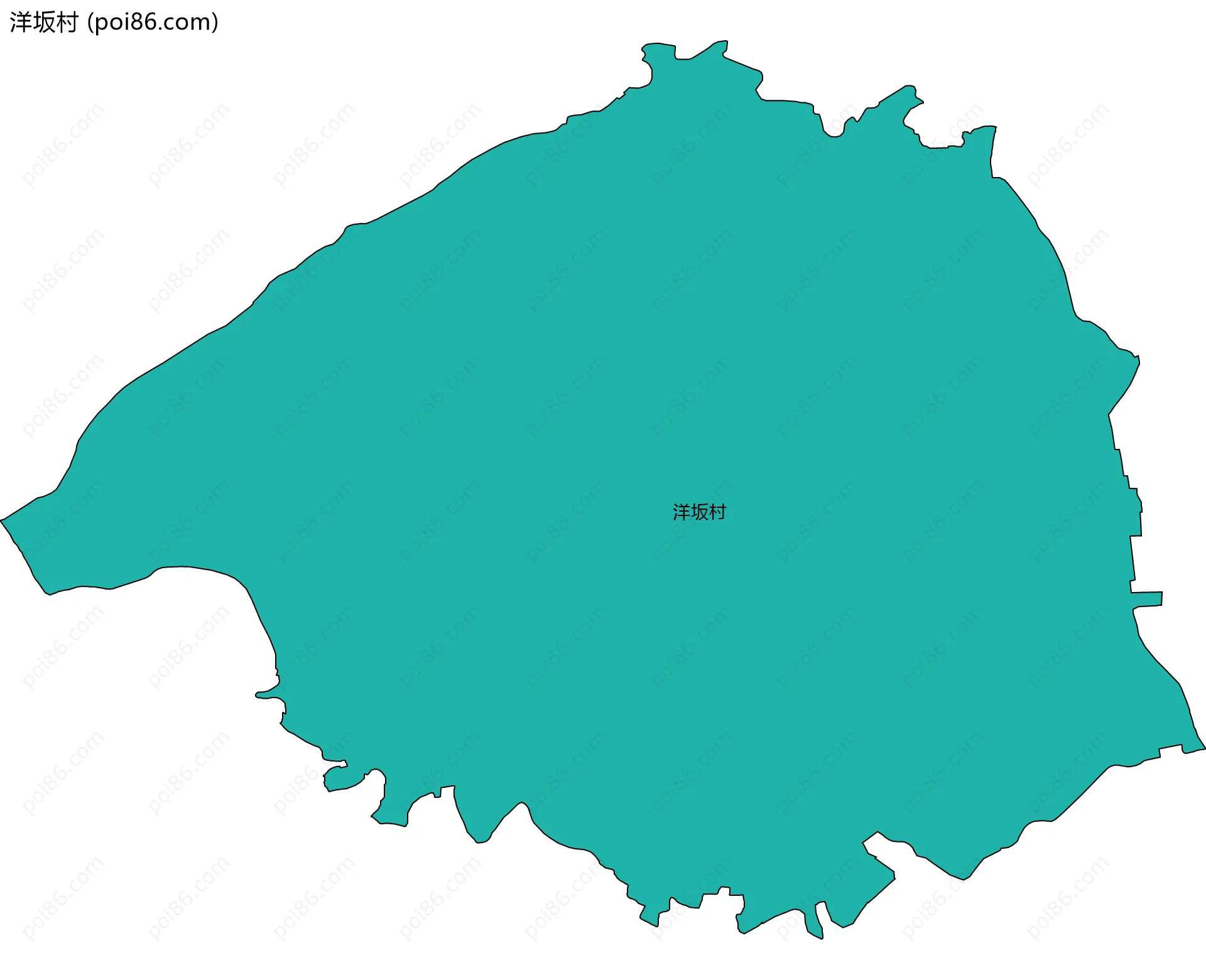 洋坂村边界地图