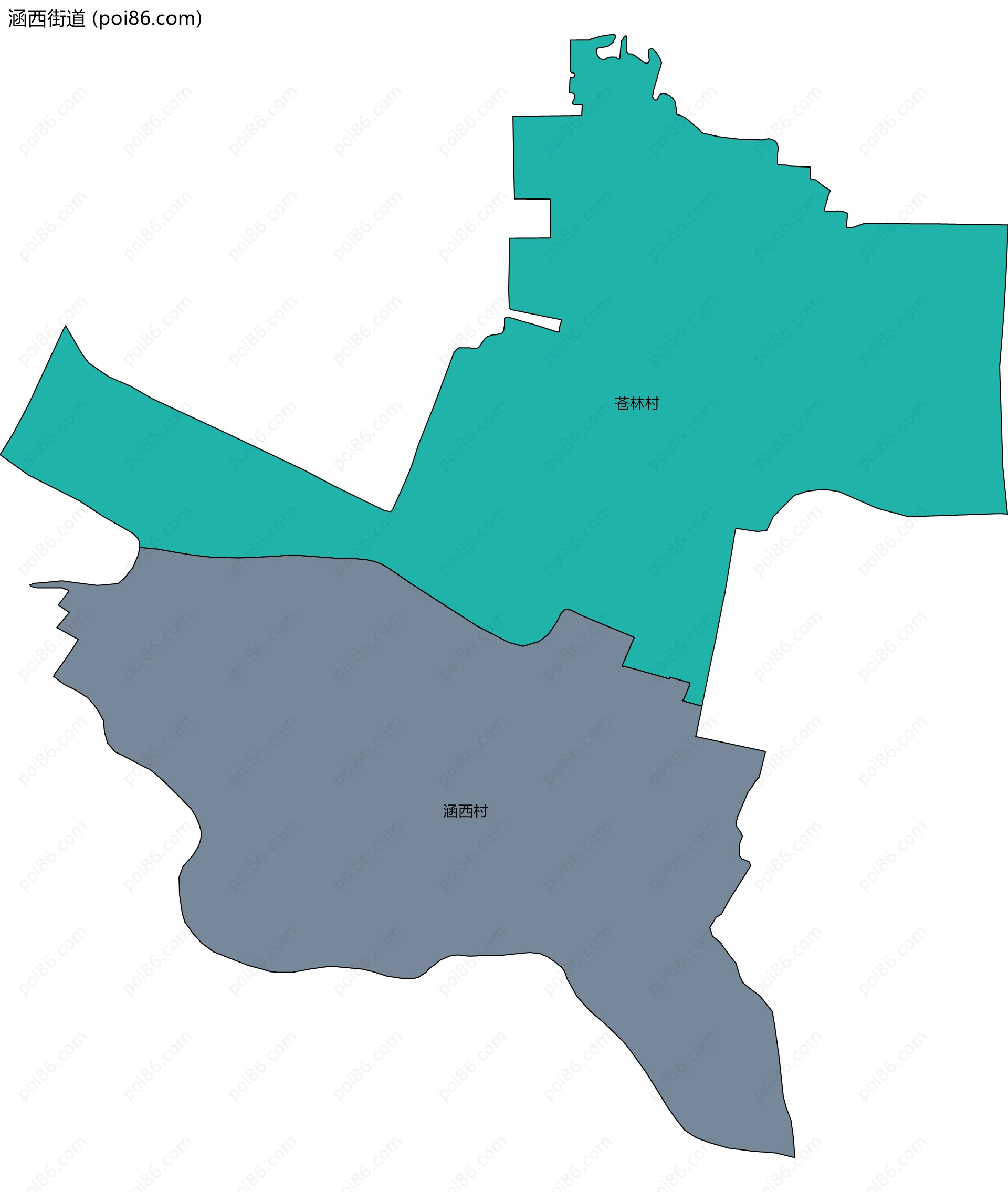 涵西街道边界地图(五级行政区划)
