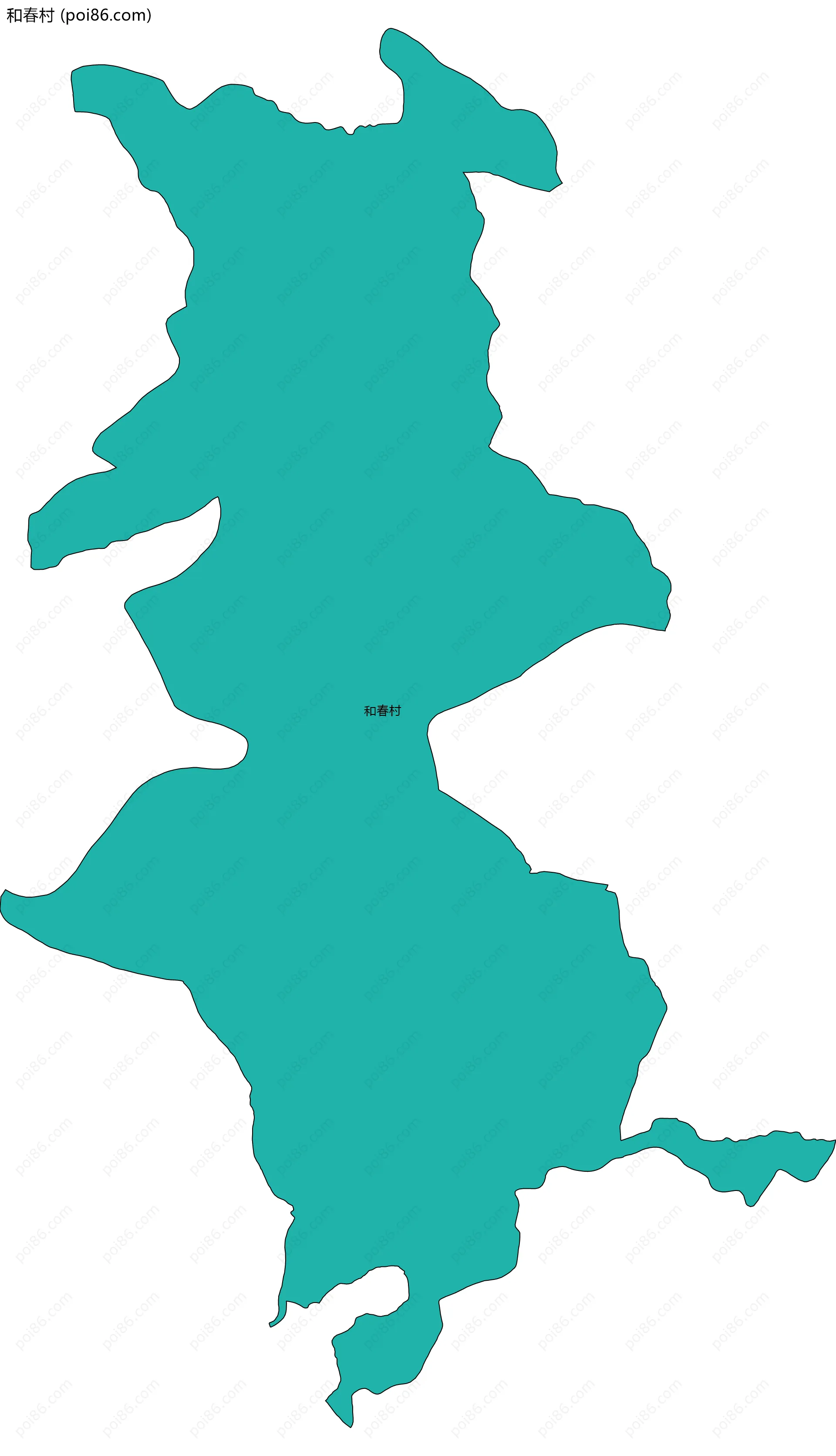 和春村边界地图