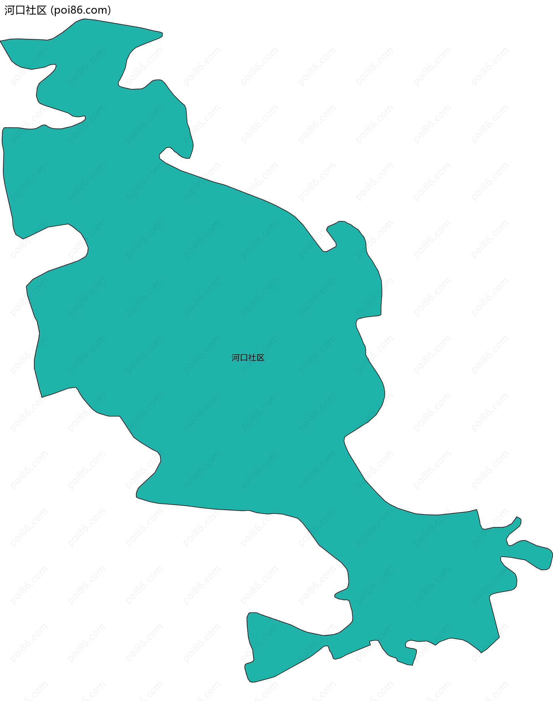 河口社区边界地图