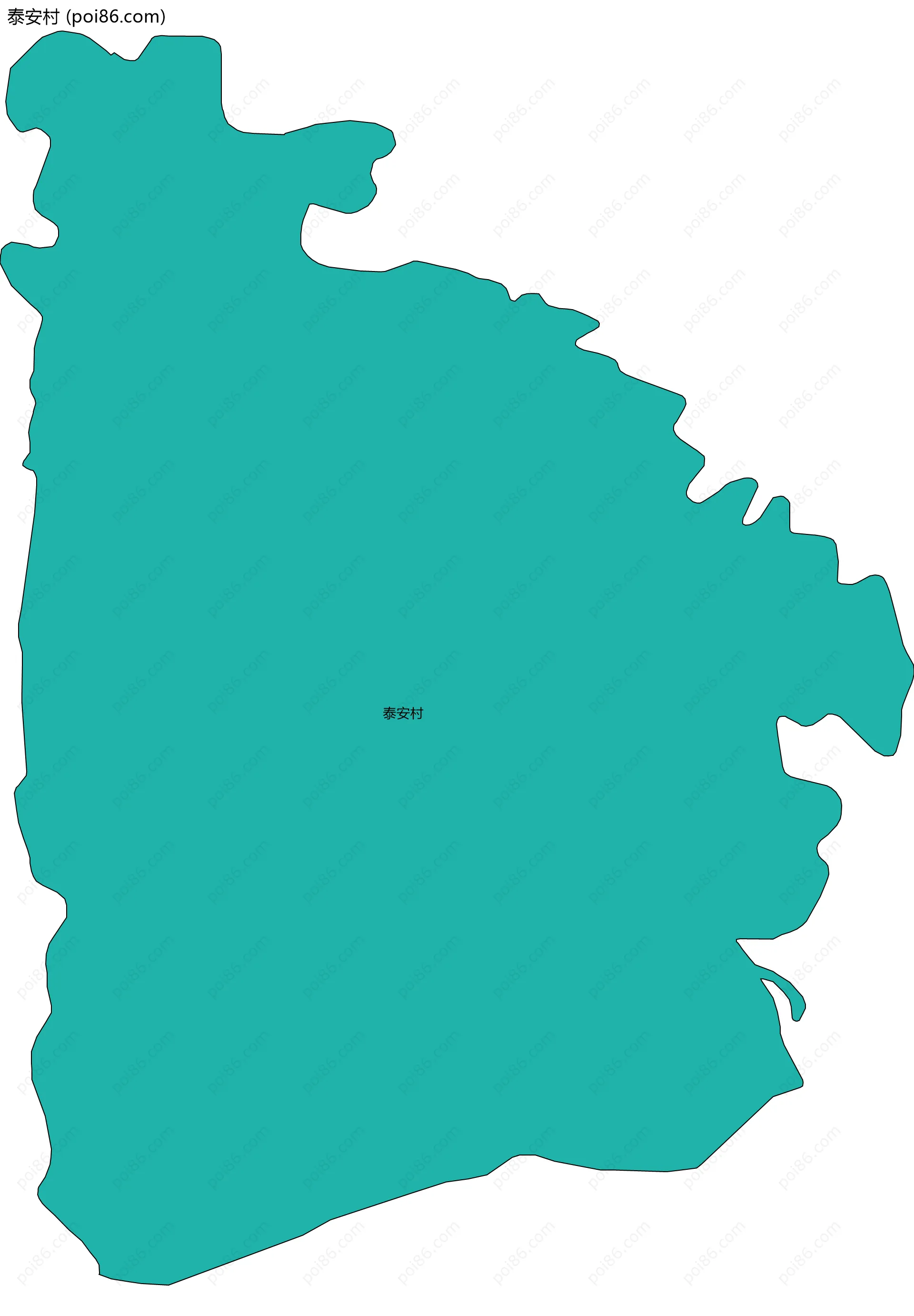 泰安村边界地图