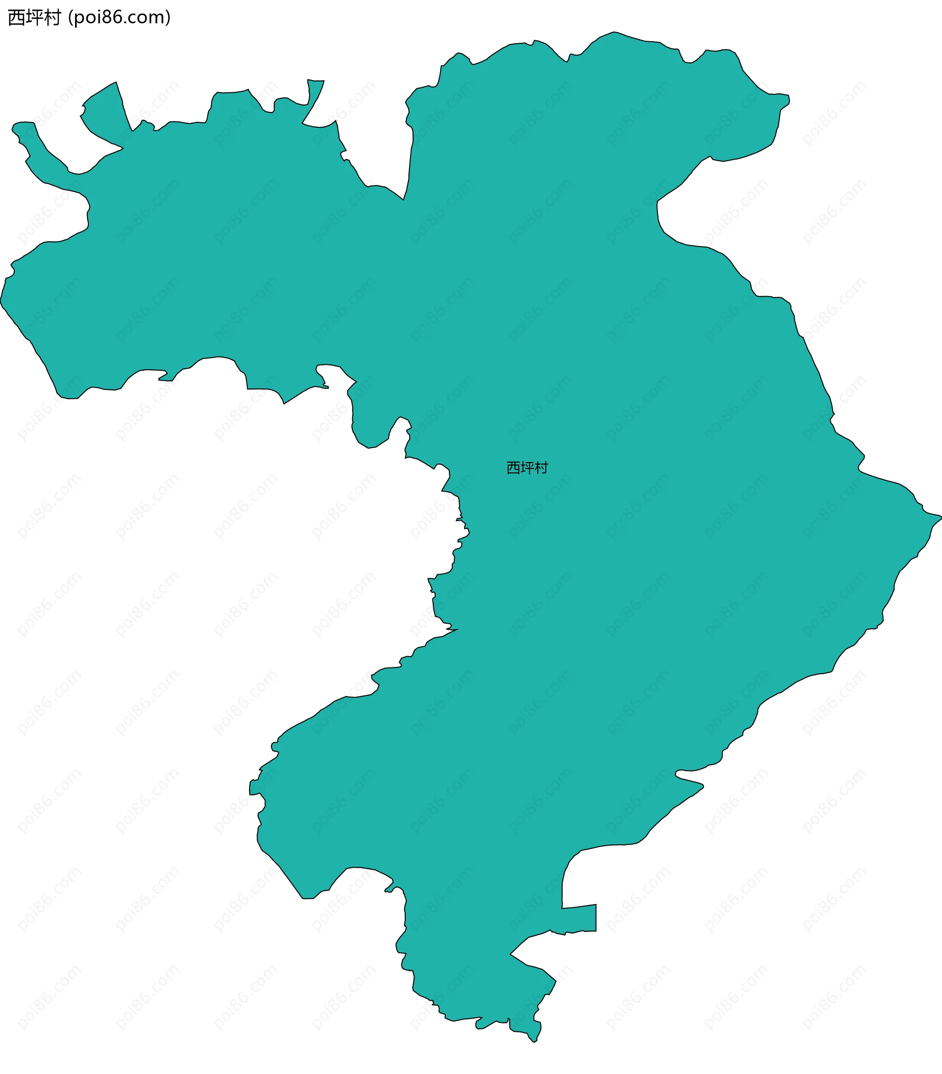 西坪村边界地图