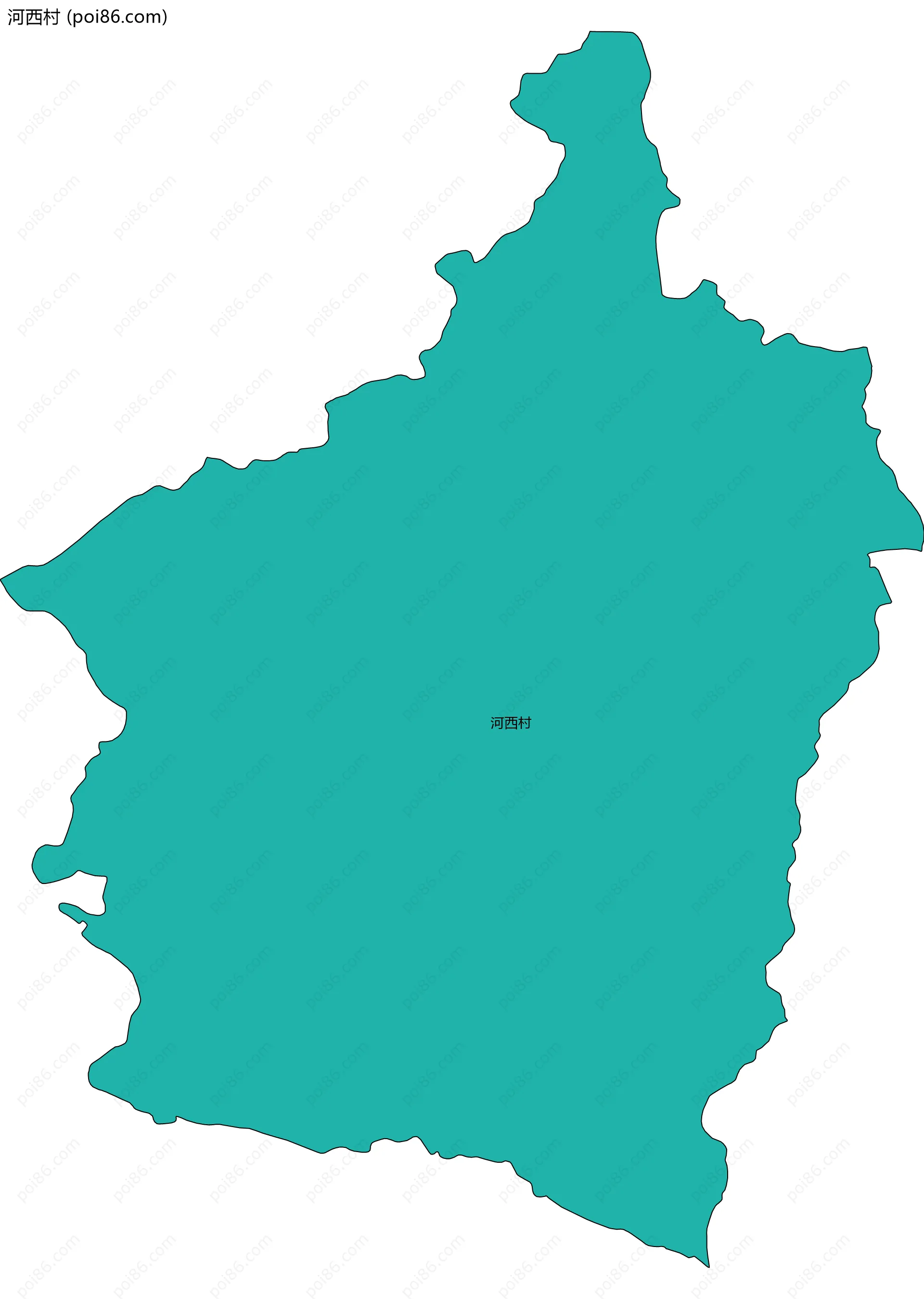 河西村边界地图