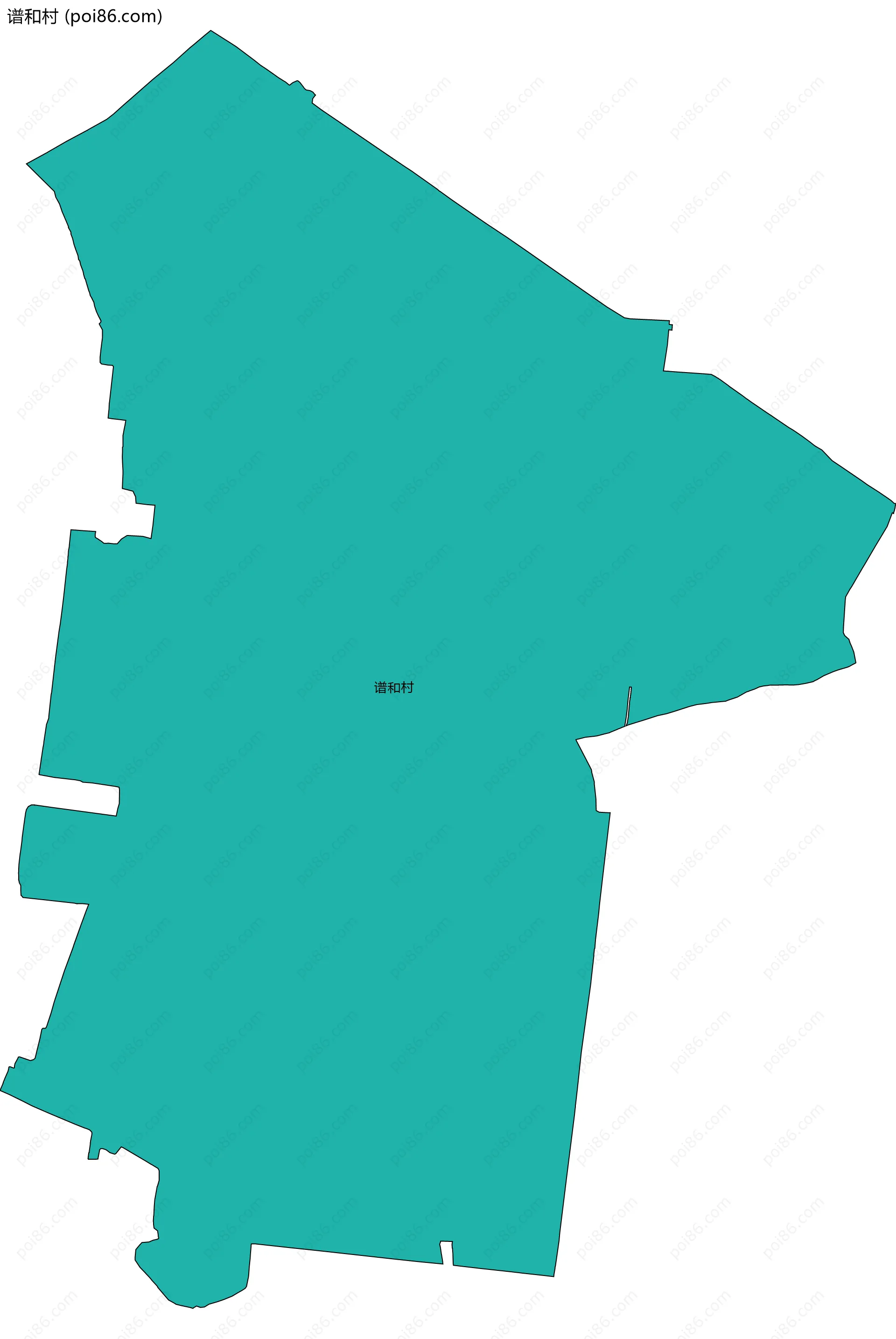 谱和村边界地图