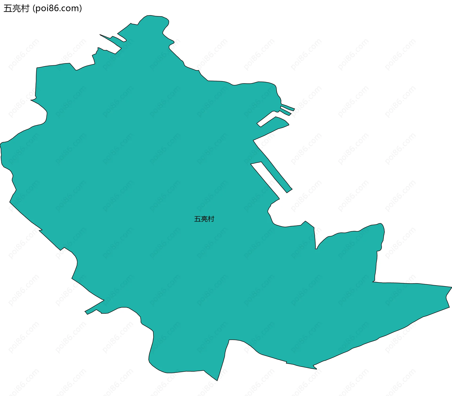 五亮村边界地图