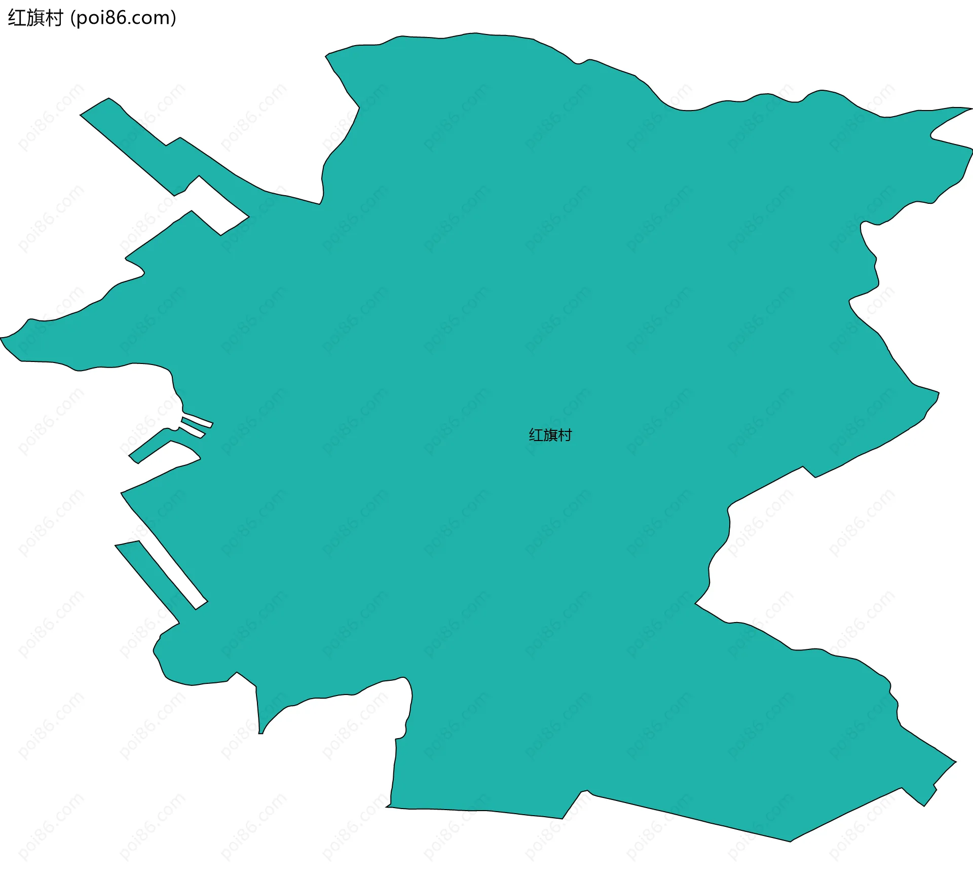 红旗村边界地图