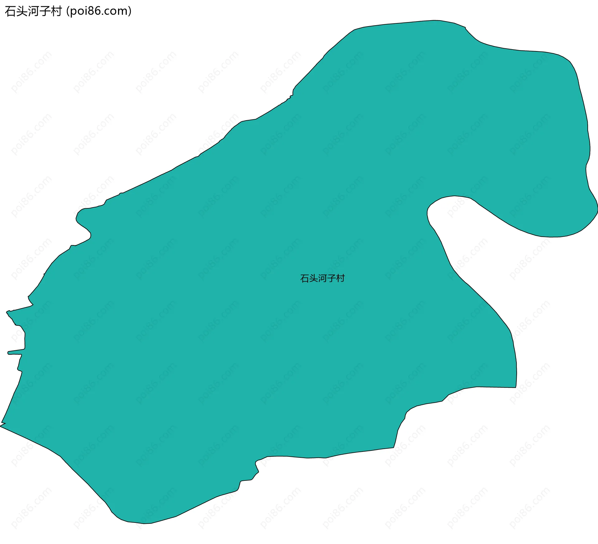 石头河子村边界地图