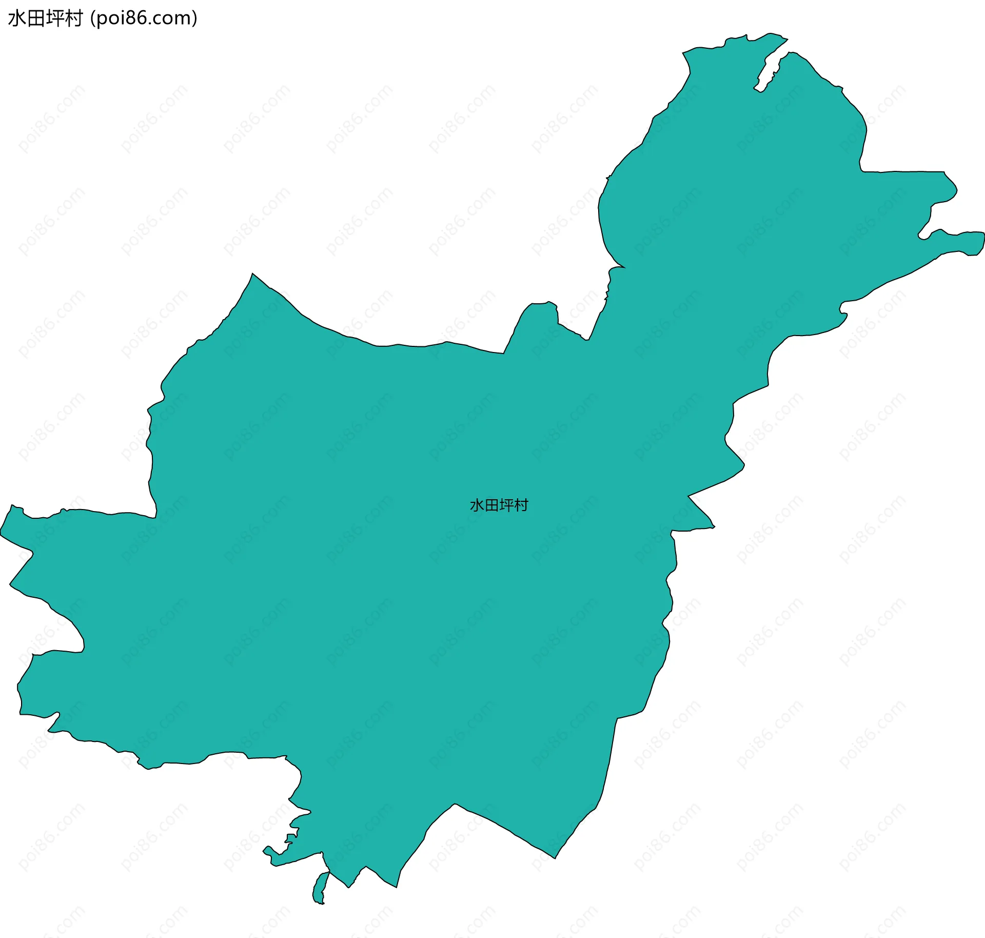 水田坪村边界地图