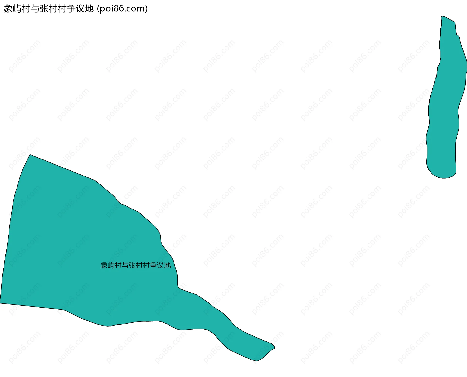象屿村与张村村争议地边界地图