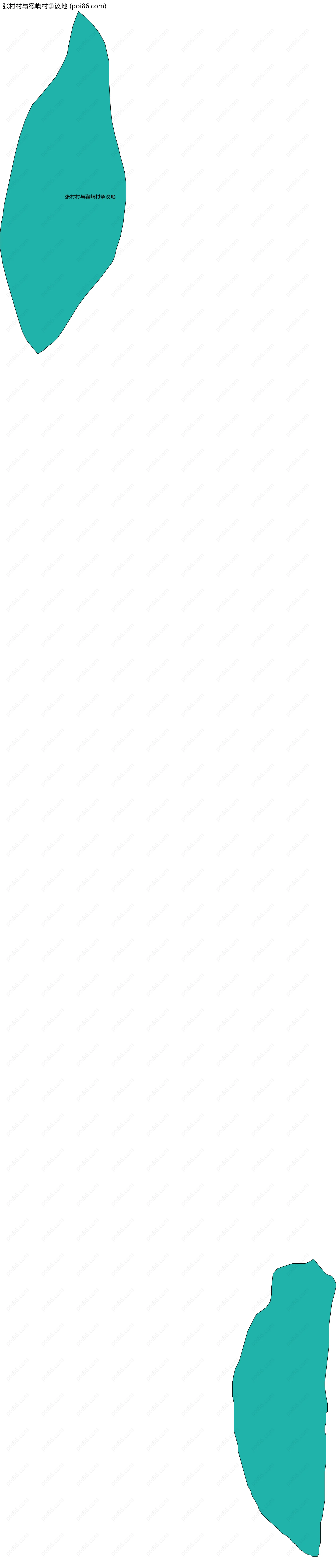 张村村与猴屿村争议地边界地图