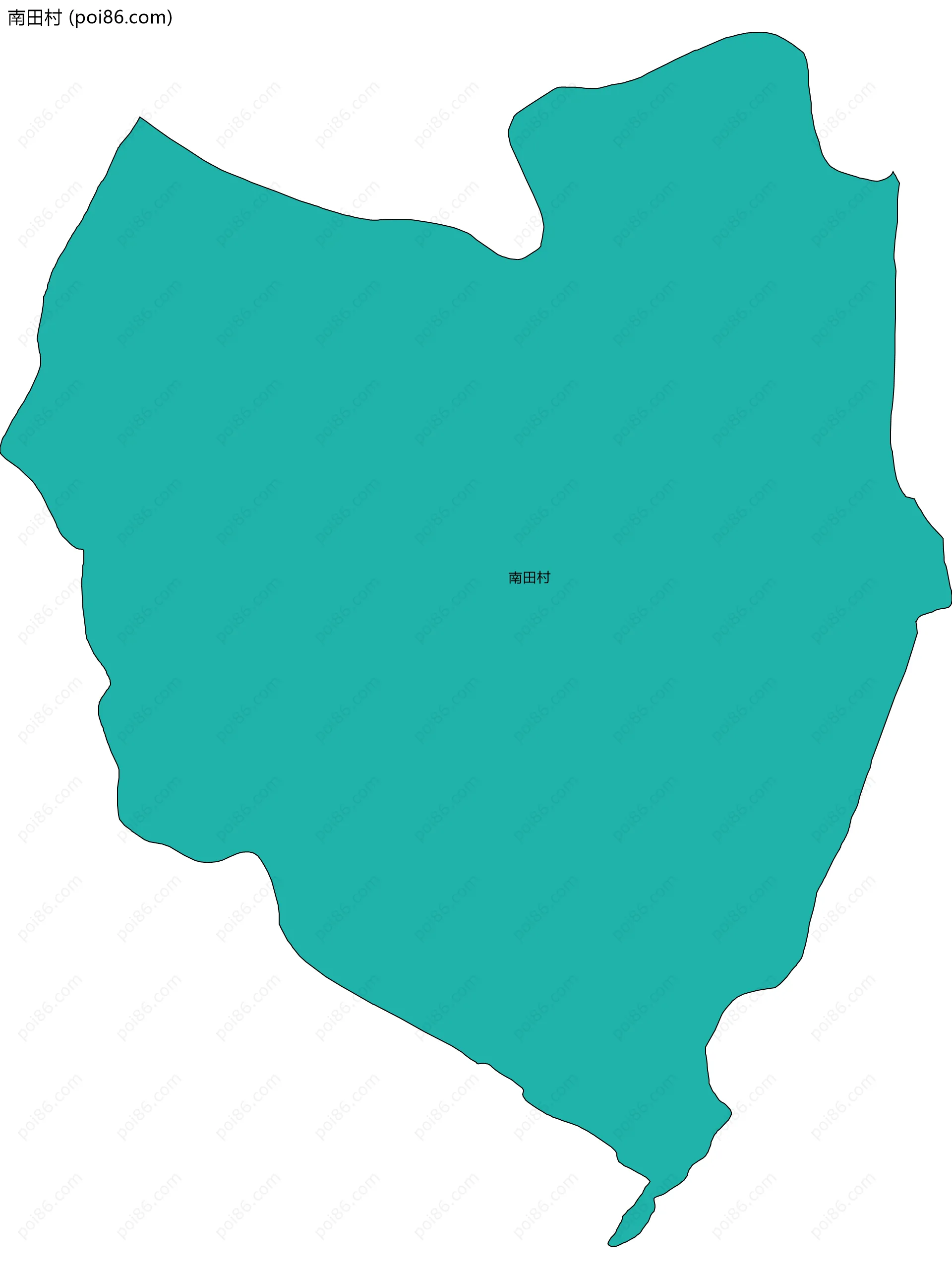 南田村边界地图