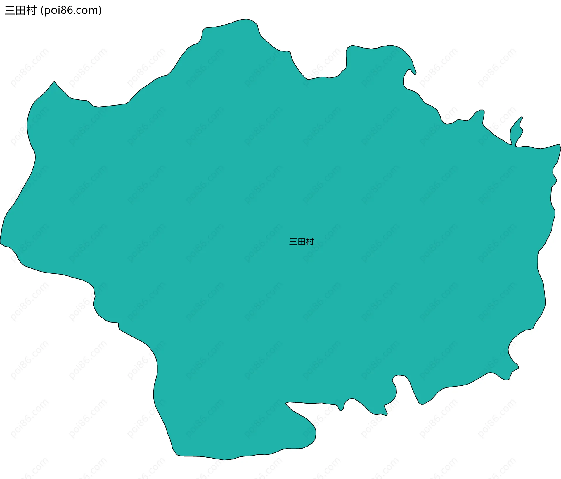 三田村边界地图