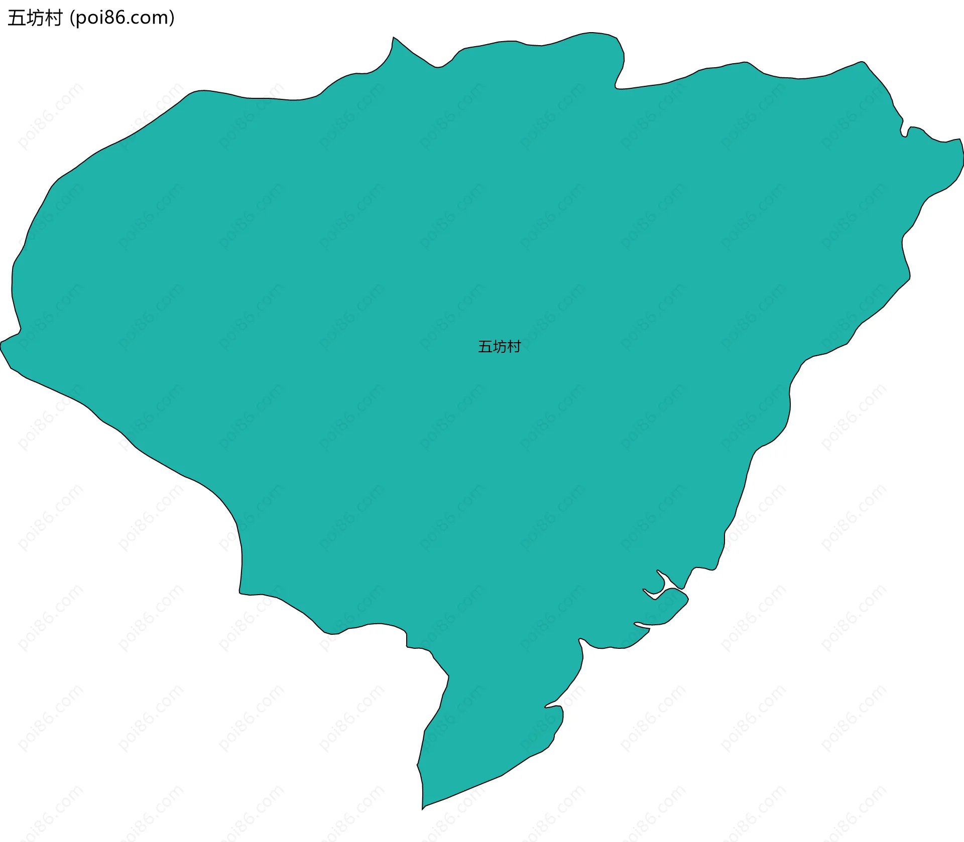 五坊村边界地图