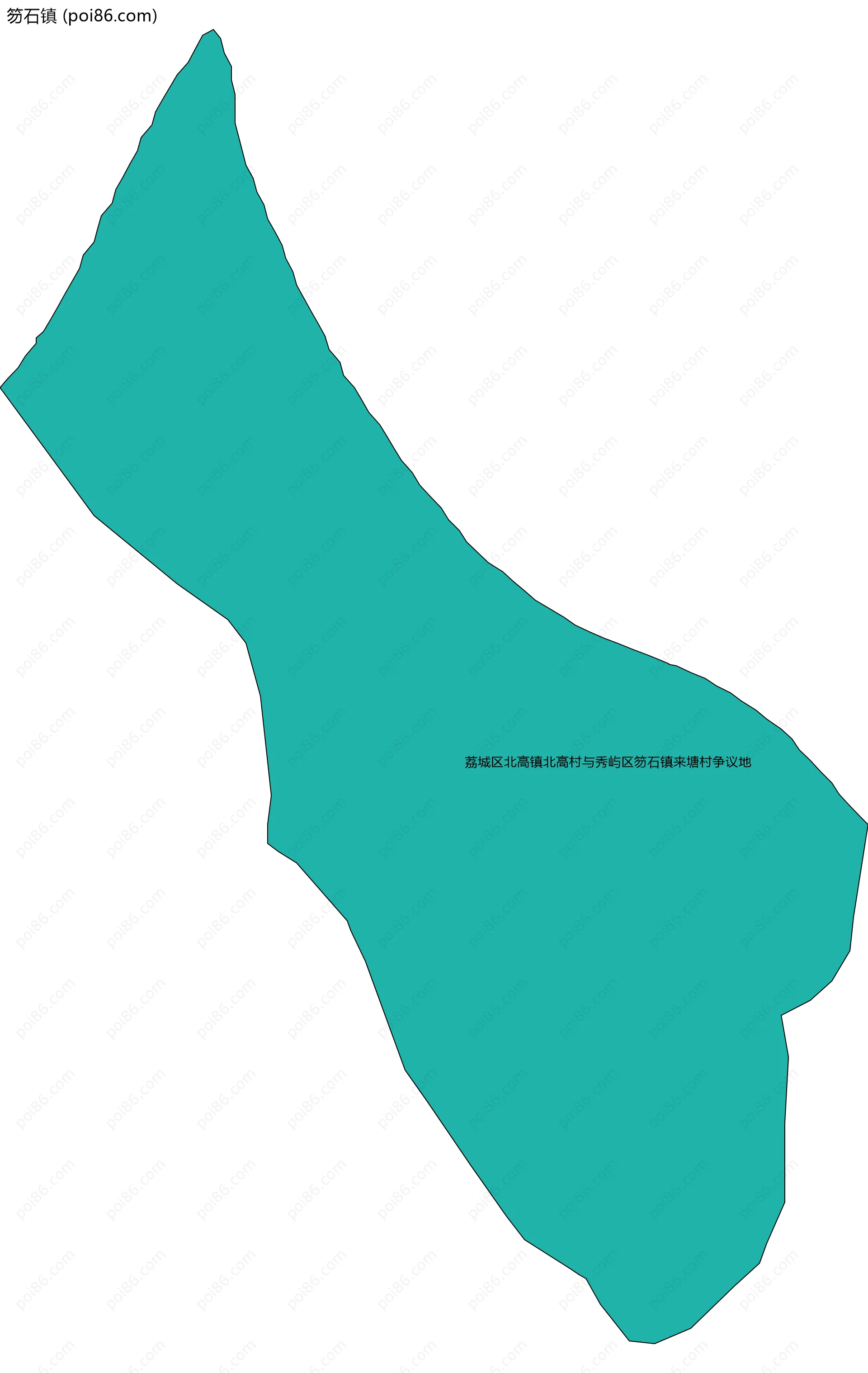 笏石镇边界地图(五级行政区划)