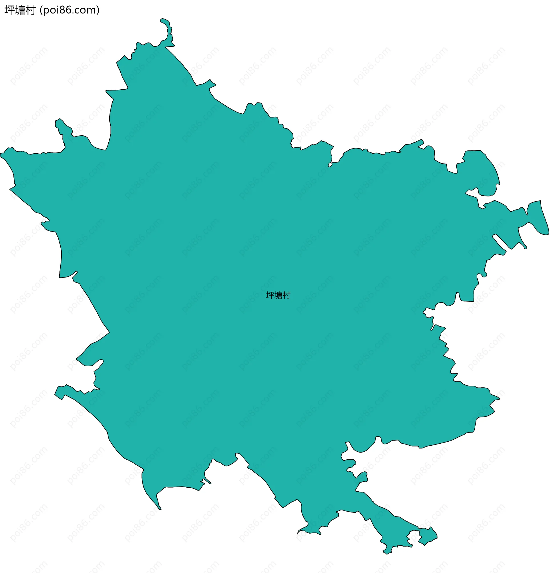 坪塘村边界地图