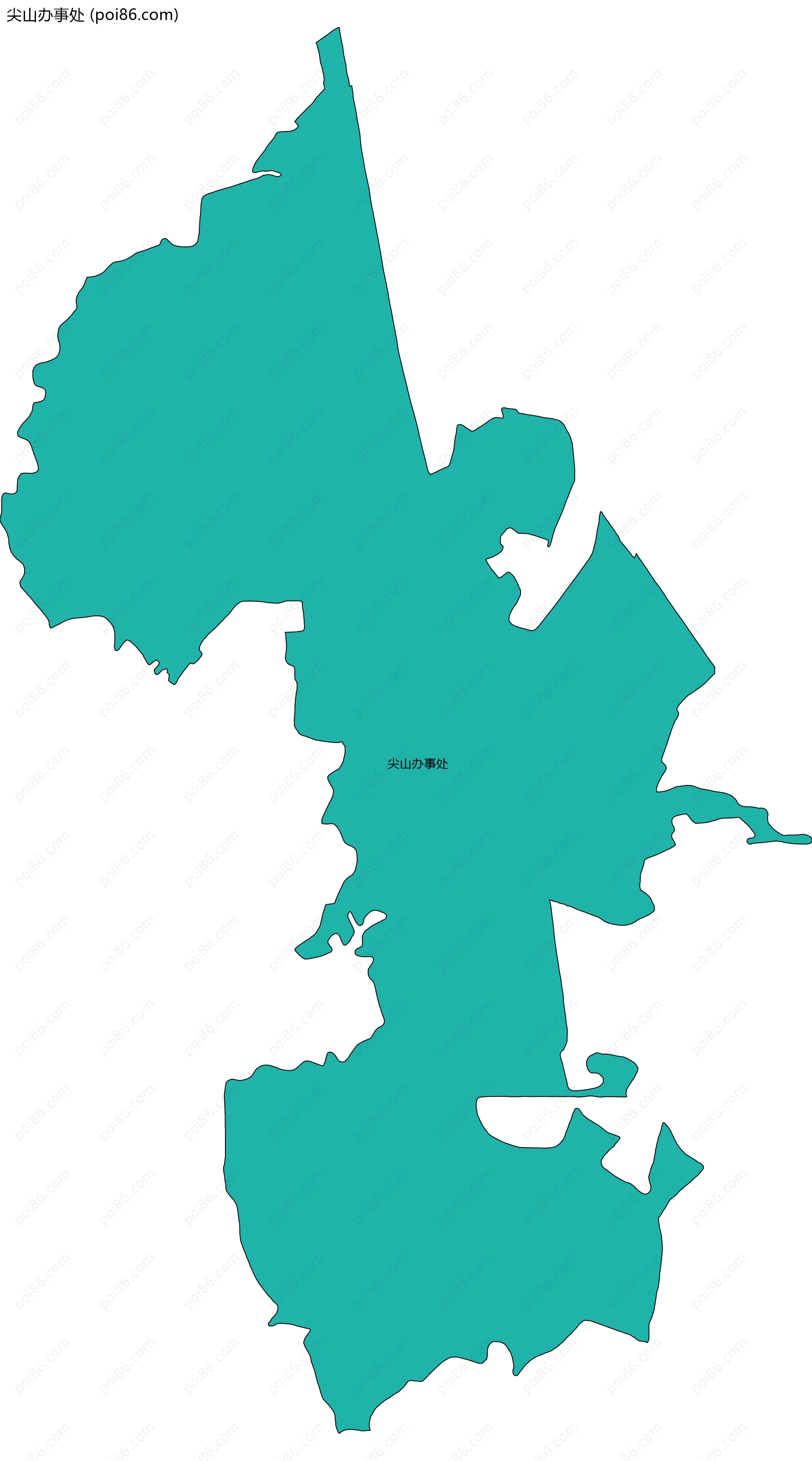 尖山办事处边界地图