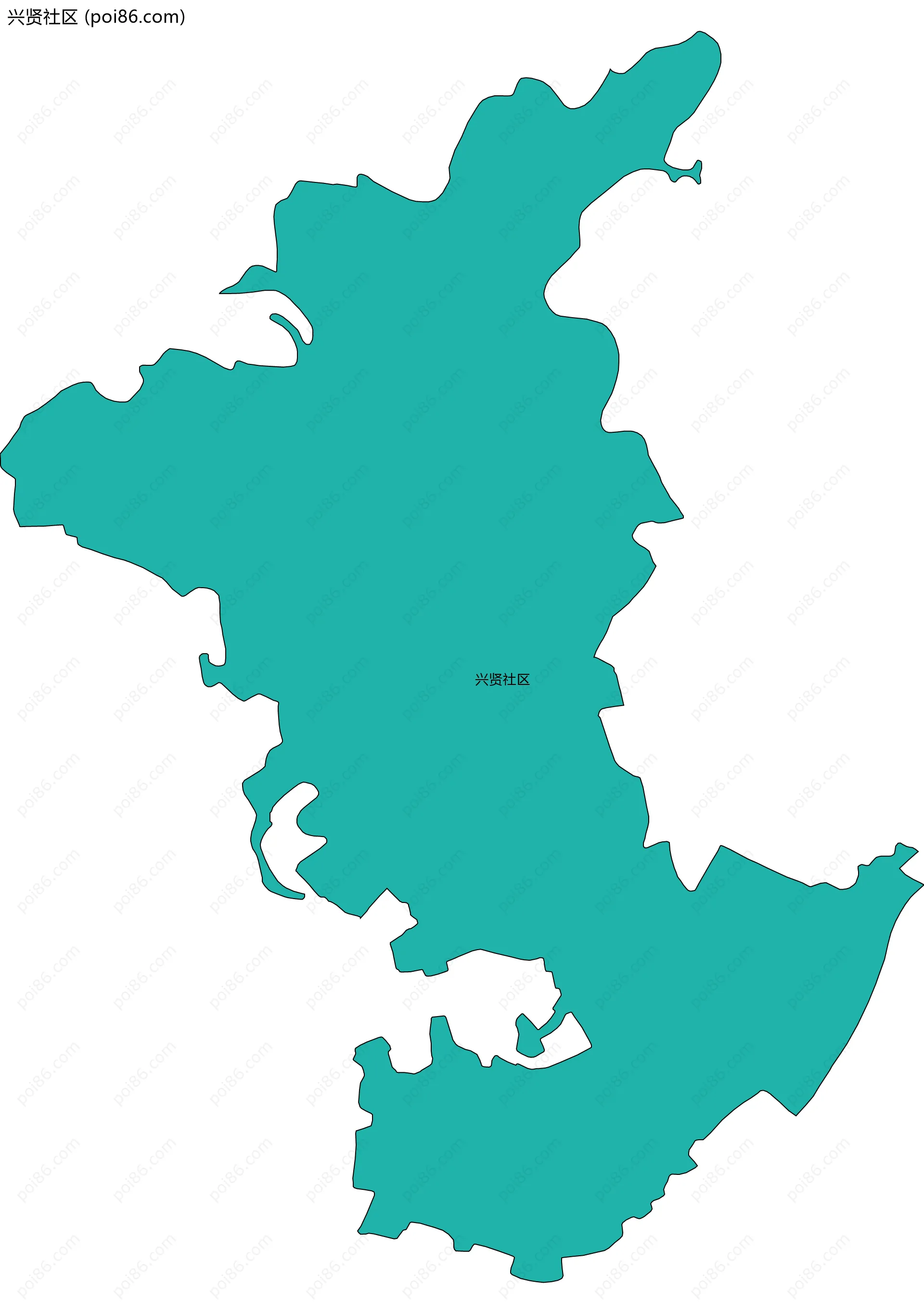兴贤社区边界地图