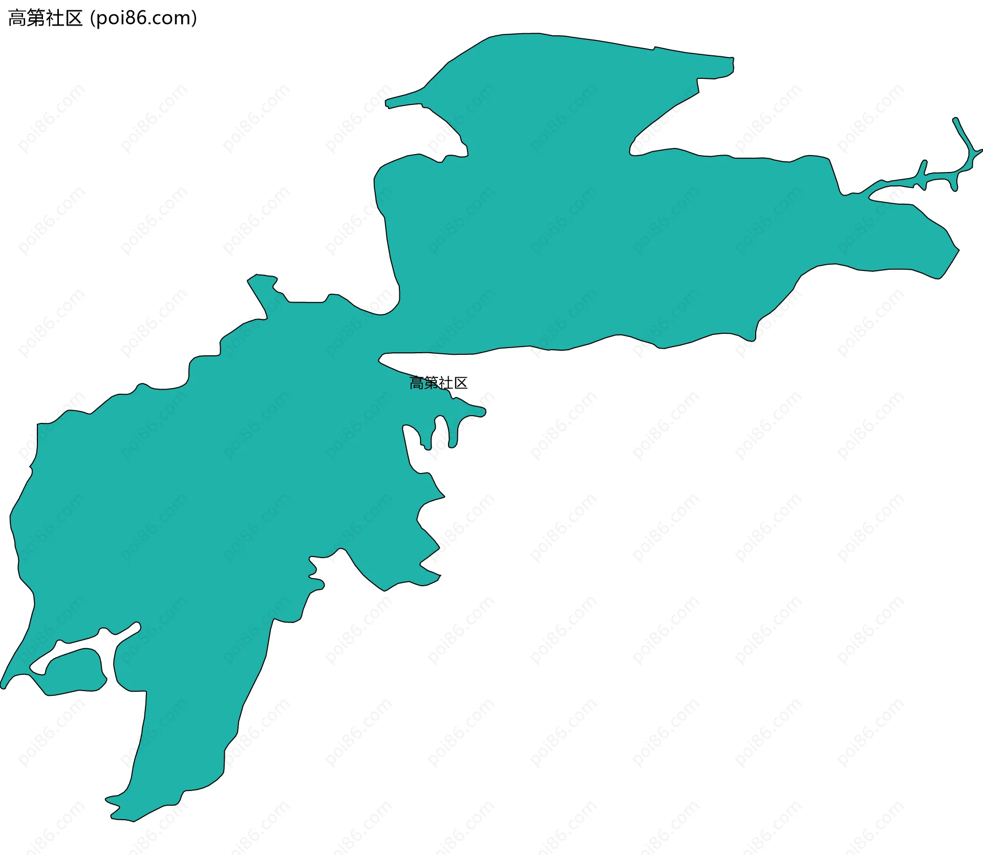 高第社区边界地图