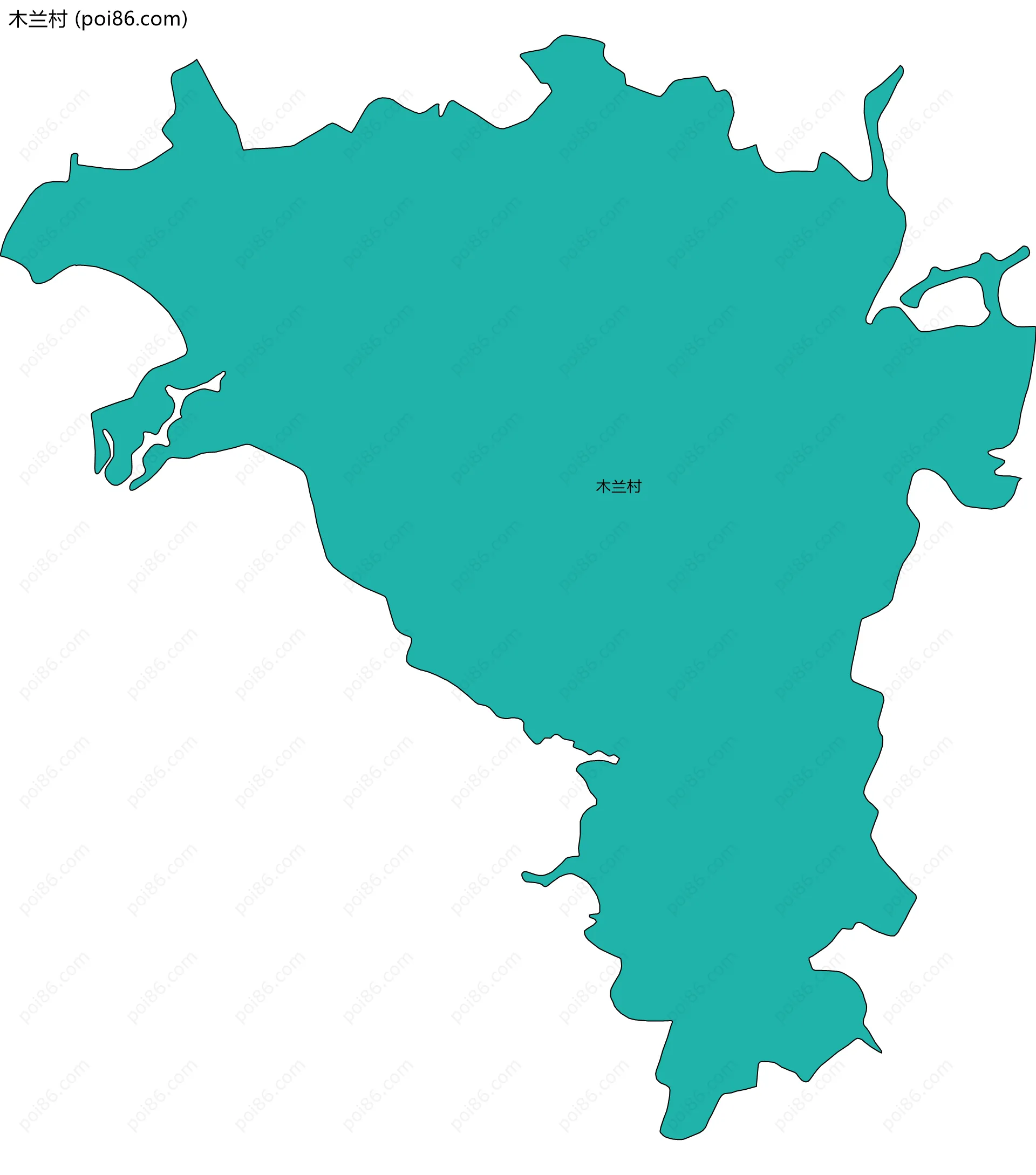 木兰村边界地图