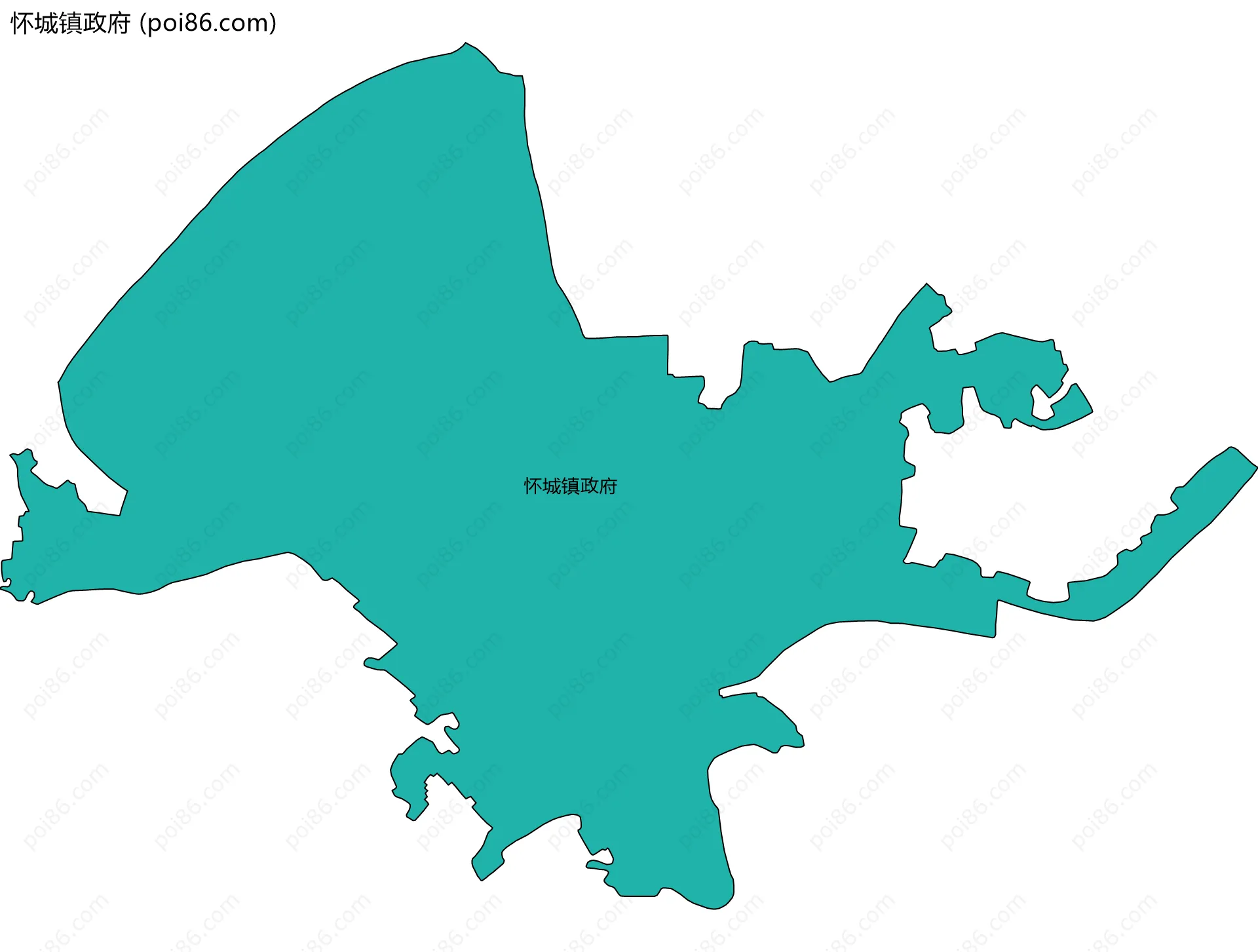 怀城镇政府边界地图