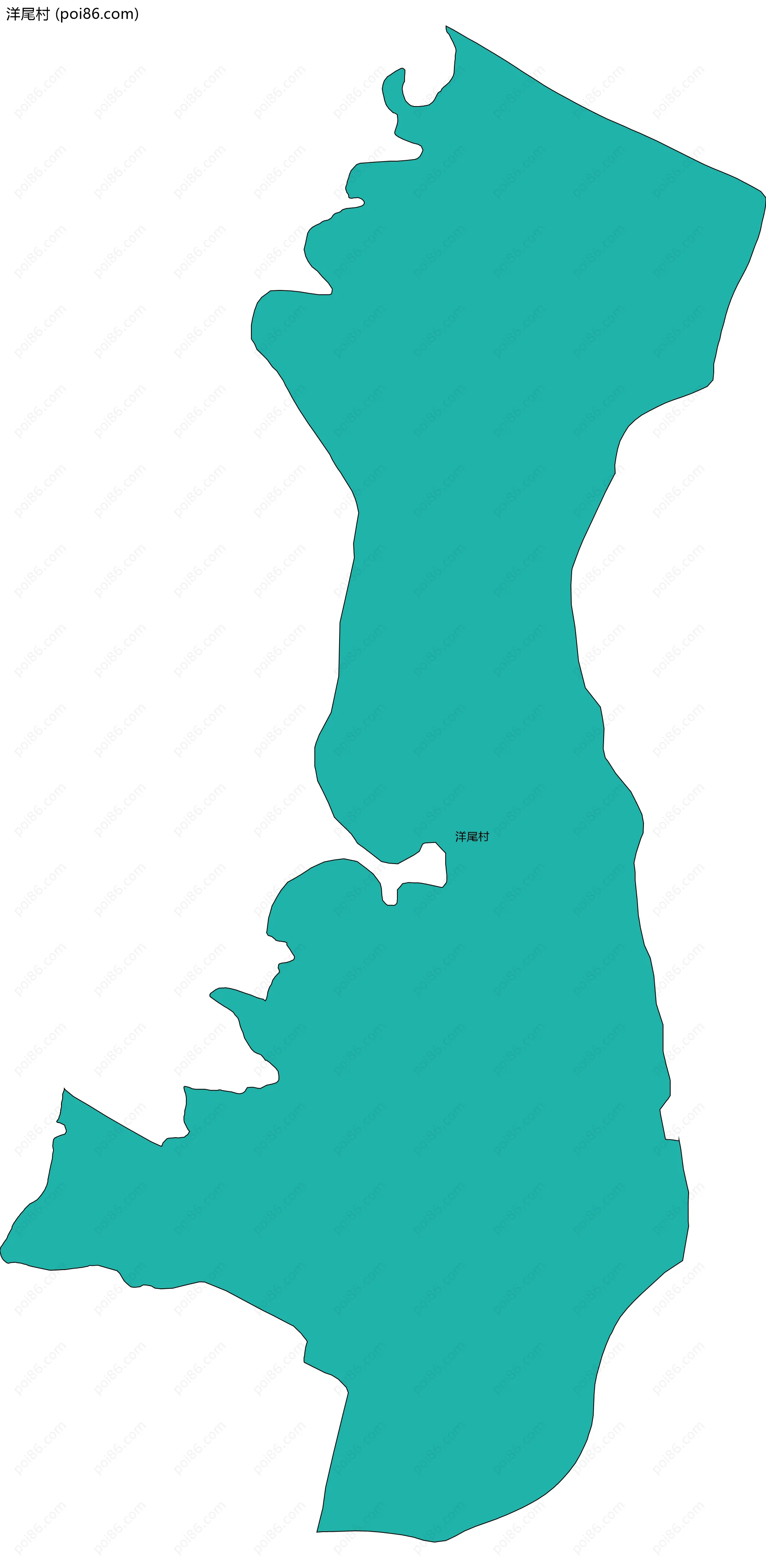 洋尾村边界地图