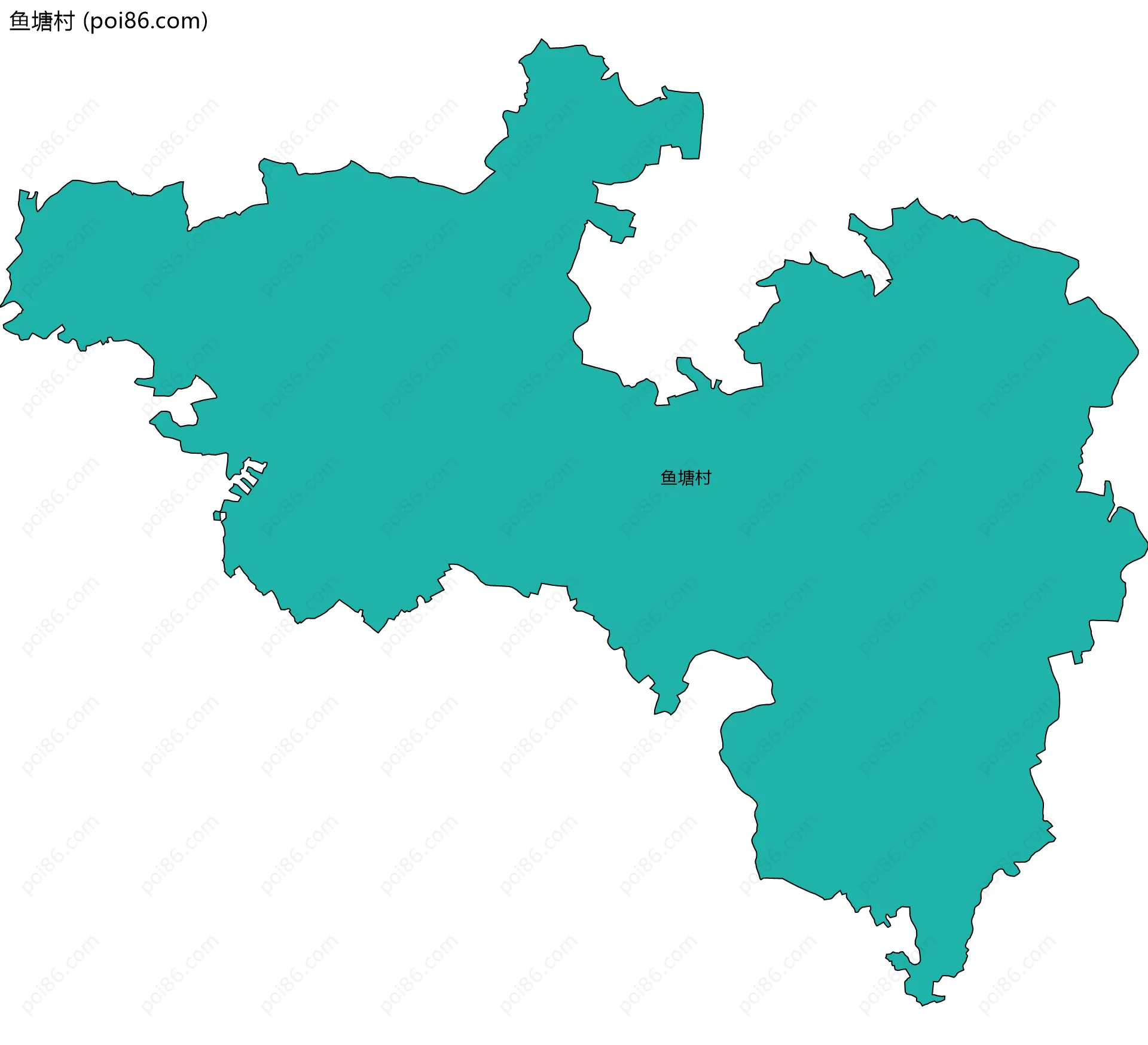 鱼塘村边界地图