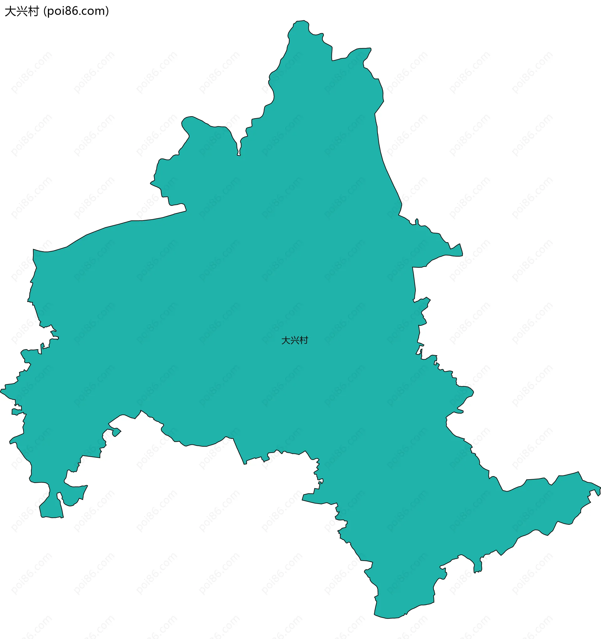 大兴村边界地图