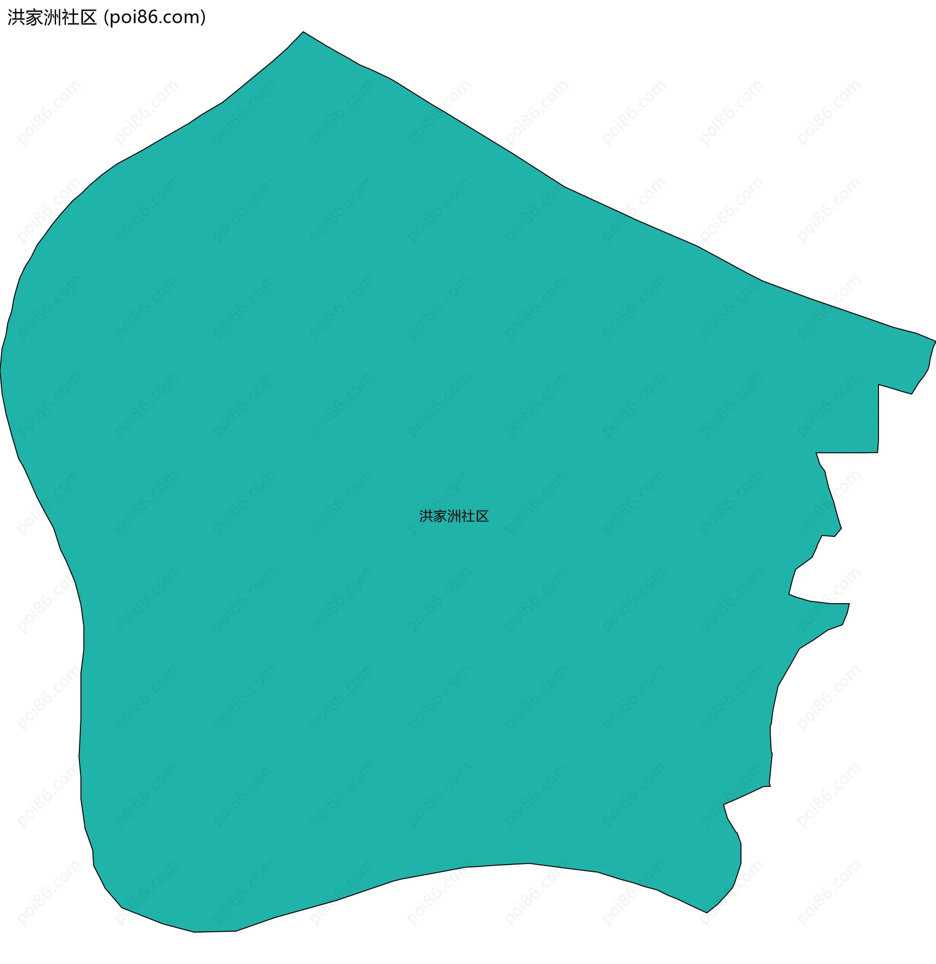 洪家洲社区边界地图