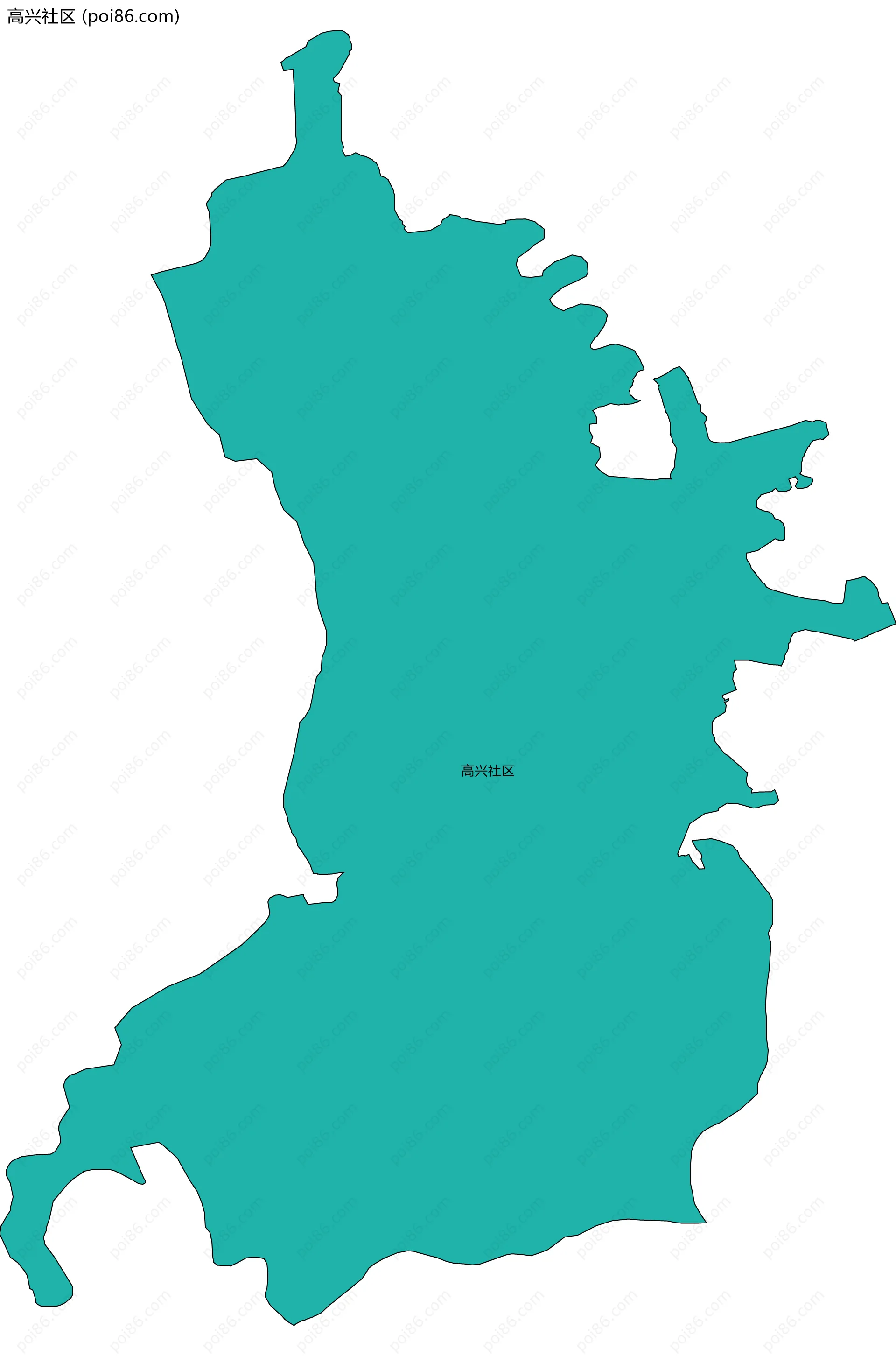 高兴社区边界地图