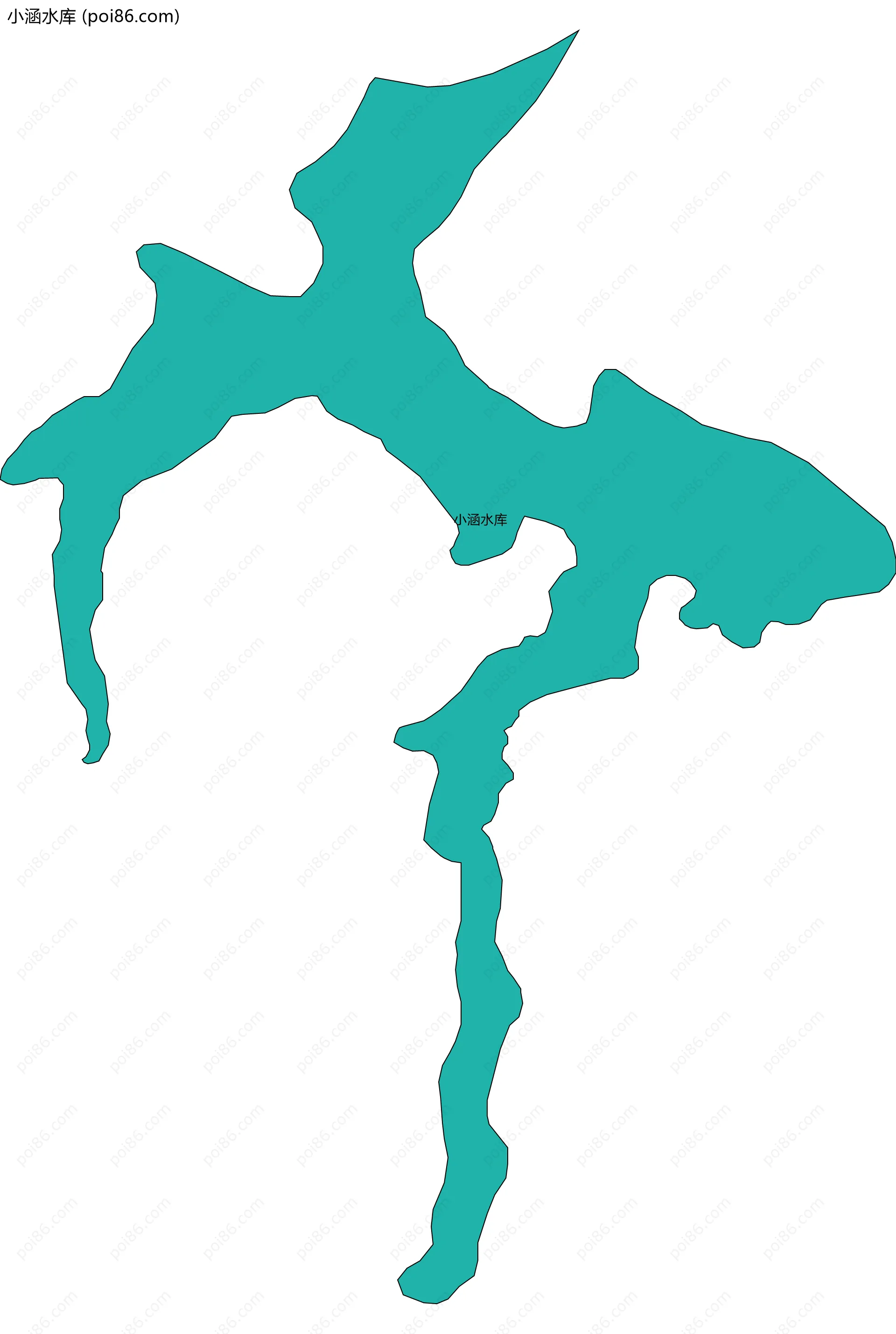 小涵水库边界地图