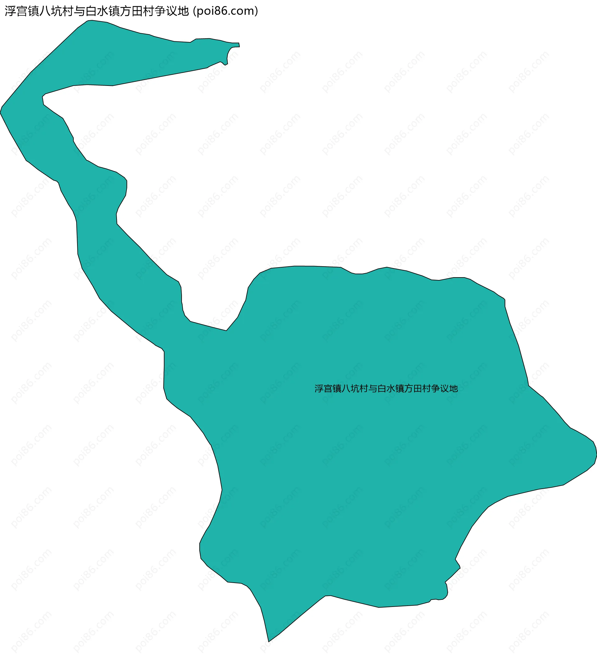 浮宫镇八坑村与白水镇方田村争议地边界地图