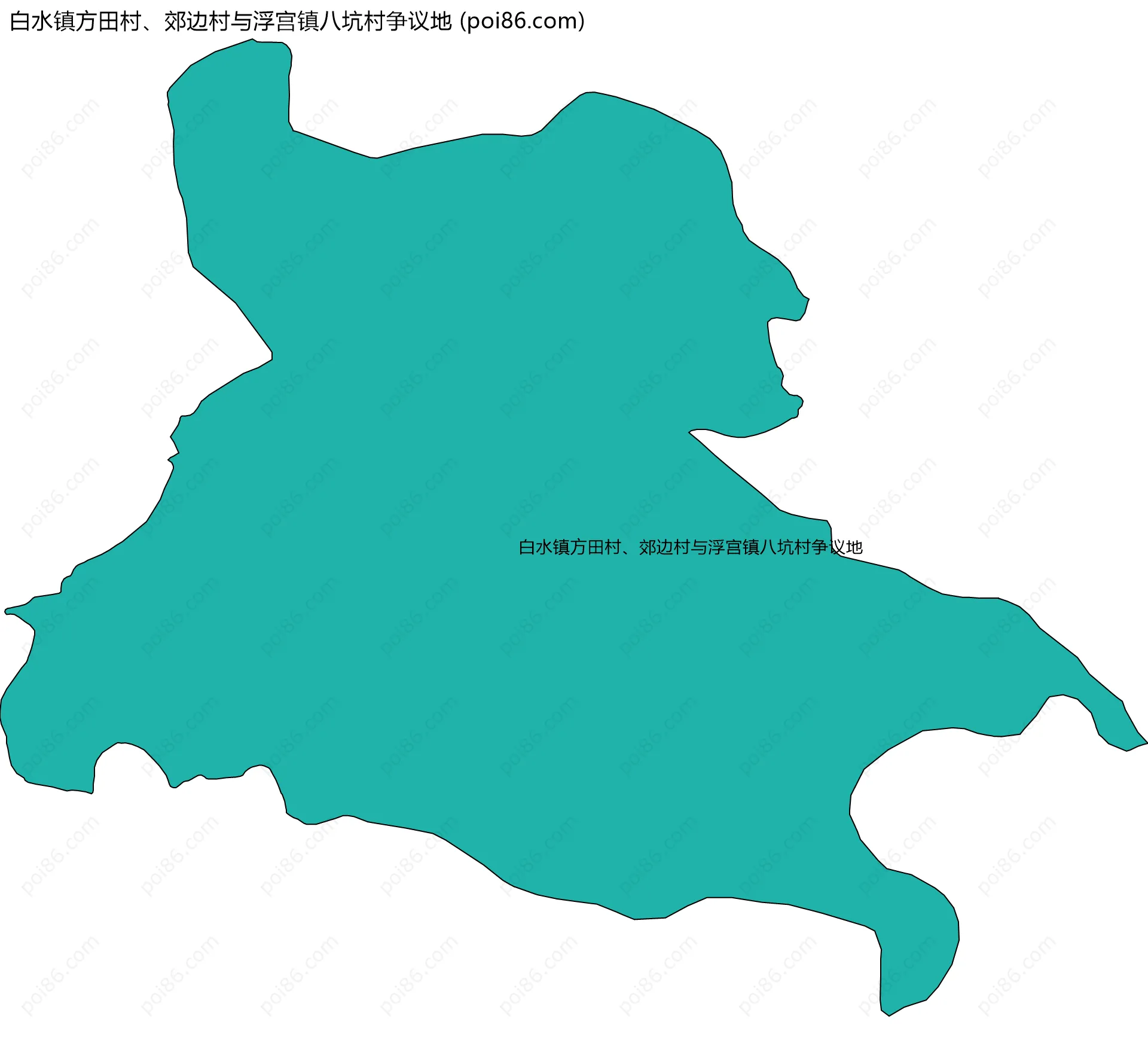 白水镇方田村、郊边村与浮宫镇八坑村争议地边界地图