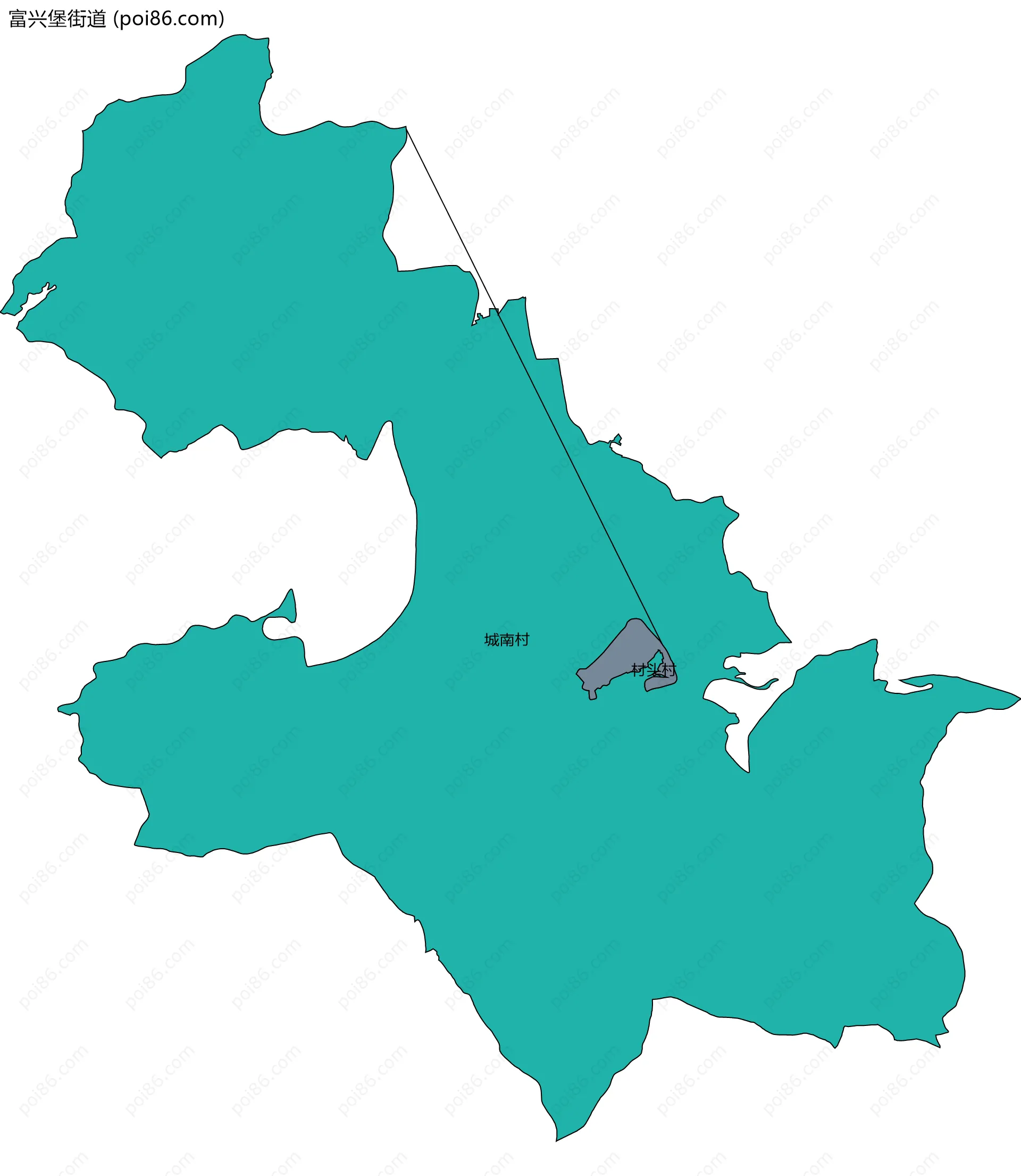 富兴堡街道边界地图(五级行政区划)