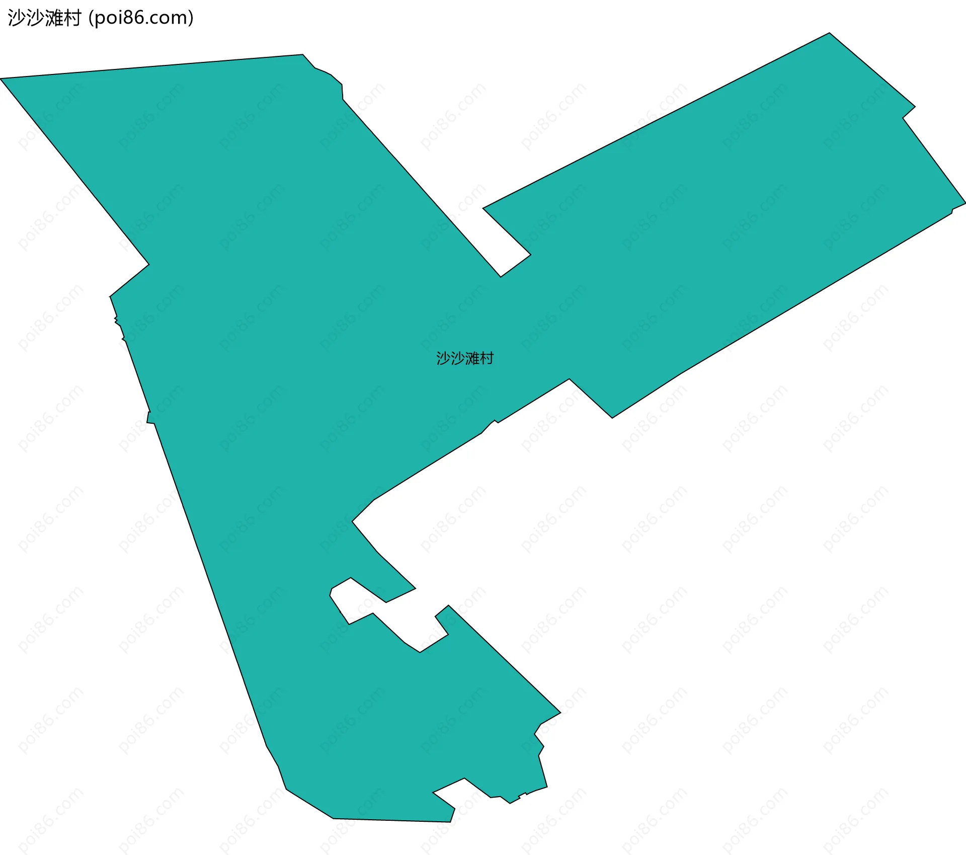 沙沙滩村边界地图