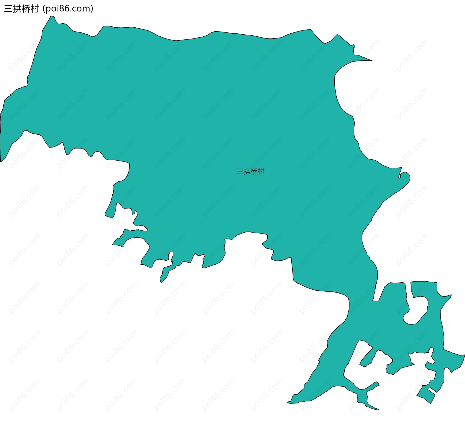 三拱桥村边界地图