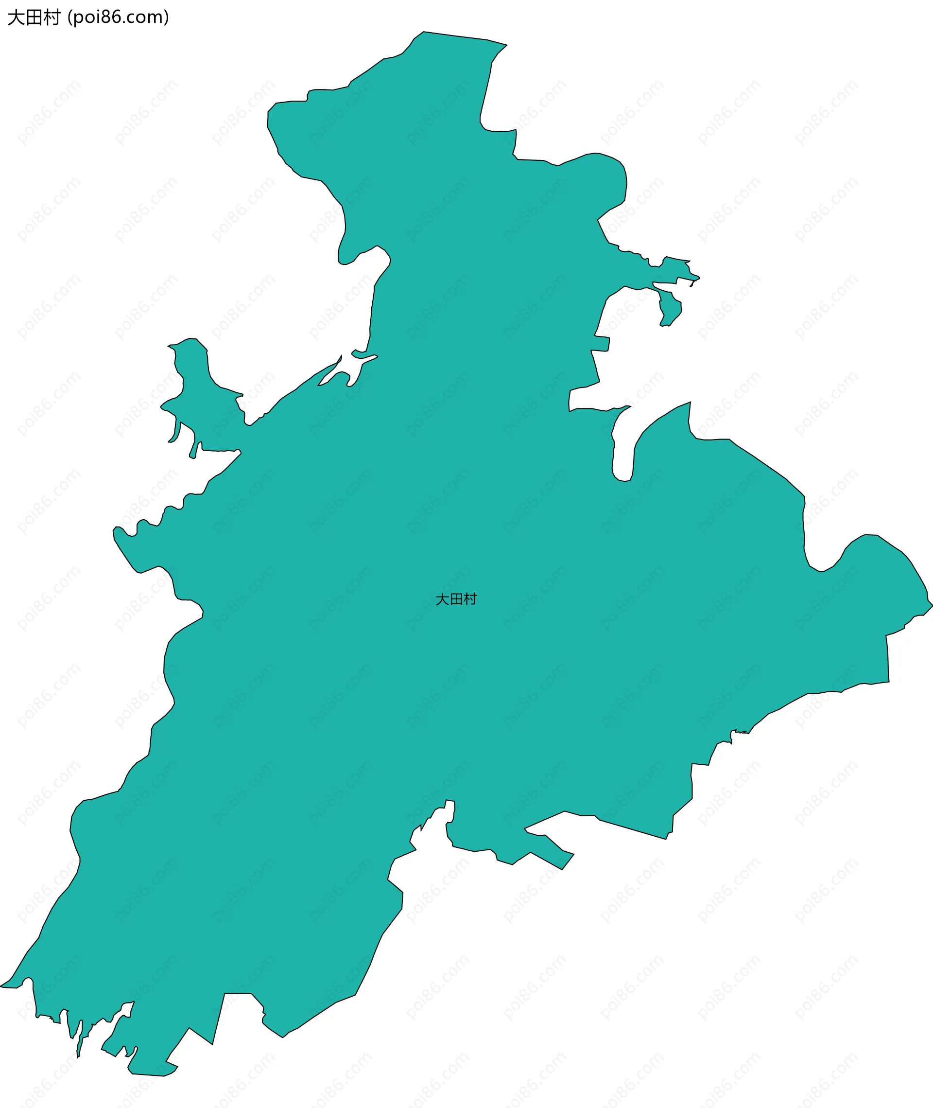 大田村边界地图