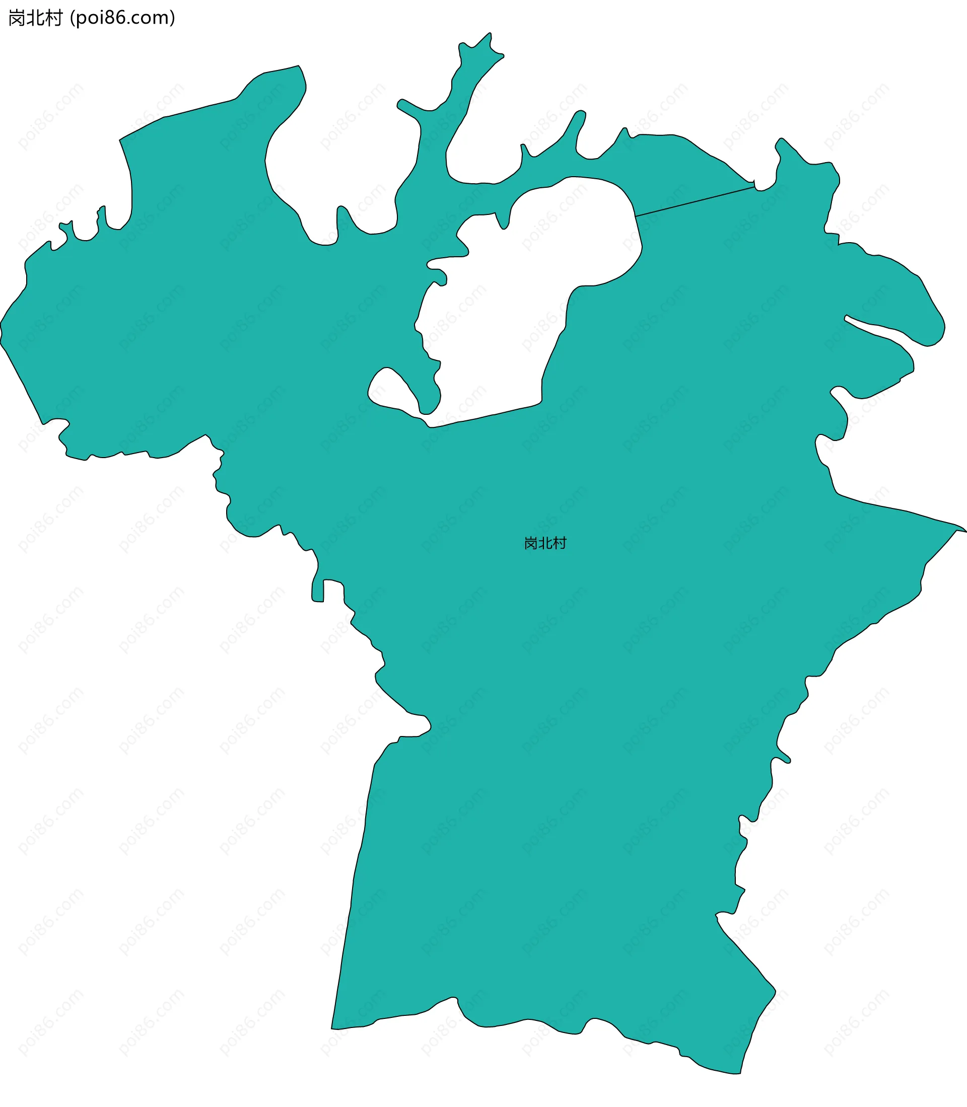 岗北村边界地图