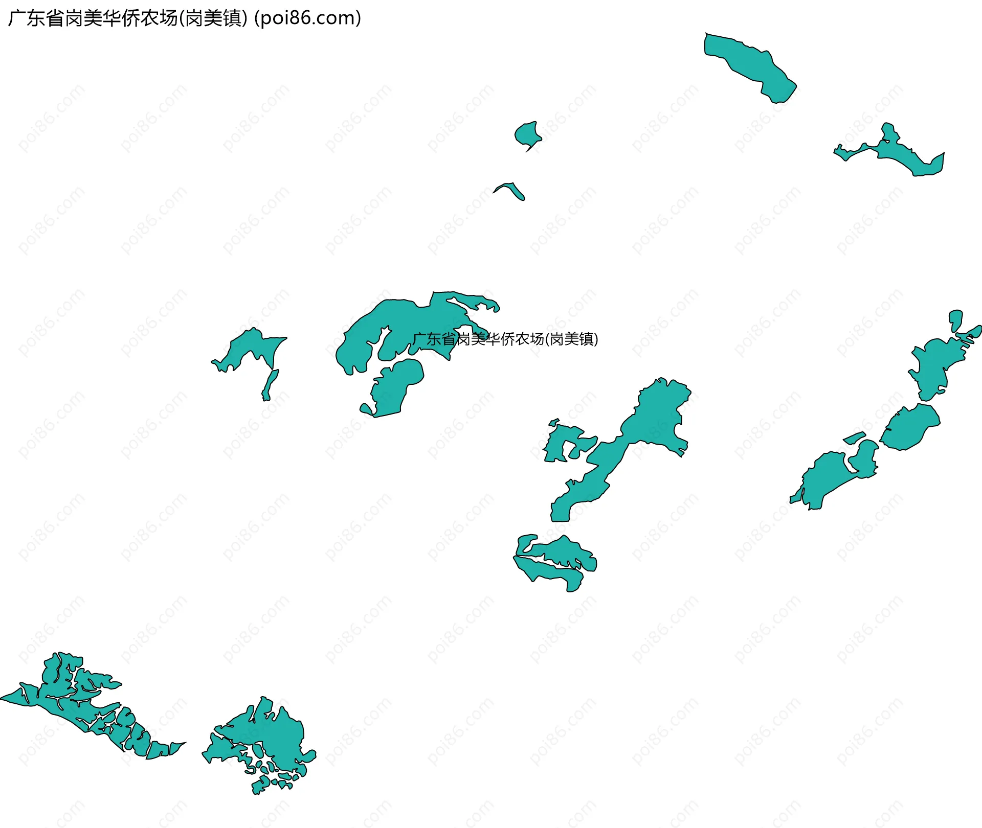 广东省岗美华侨农场(岗美镇)边界地图