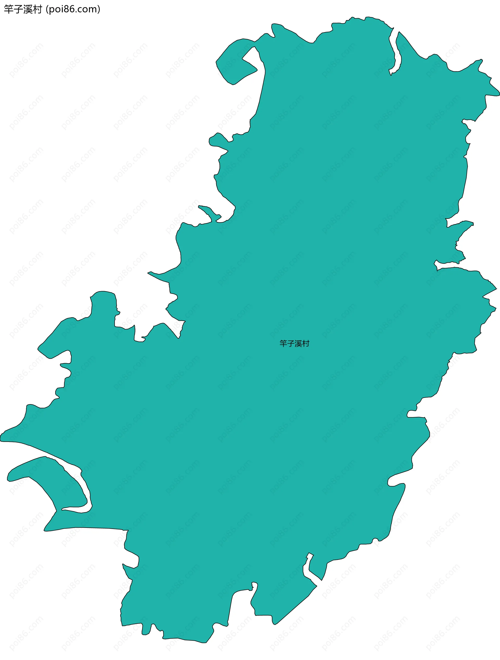 竿子溪村边界地图