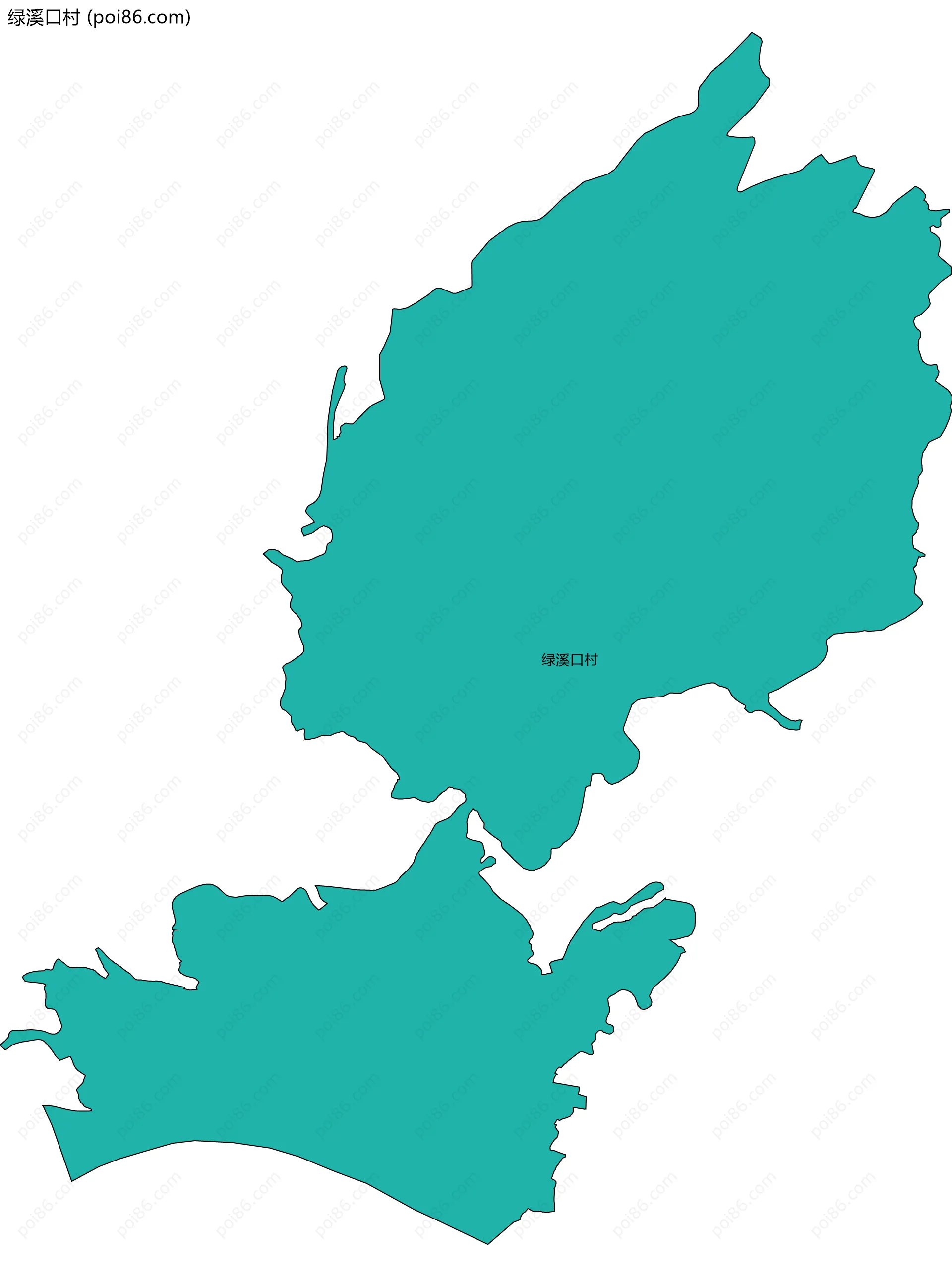 绿溪口村边界地图