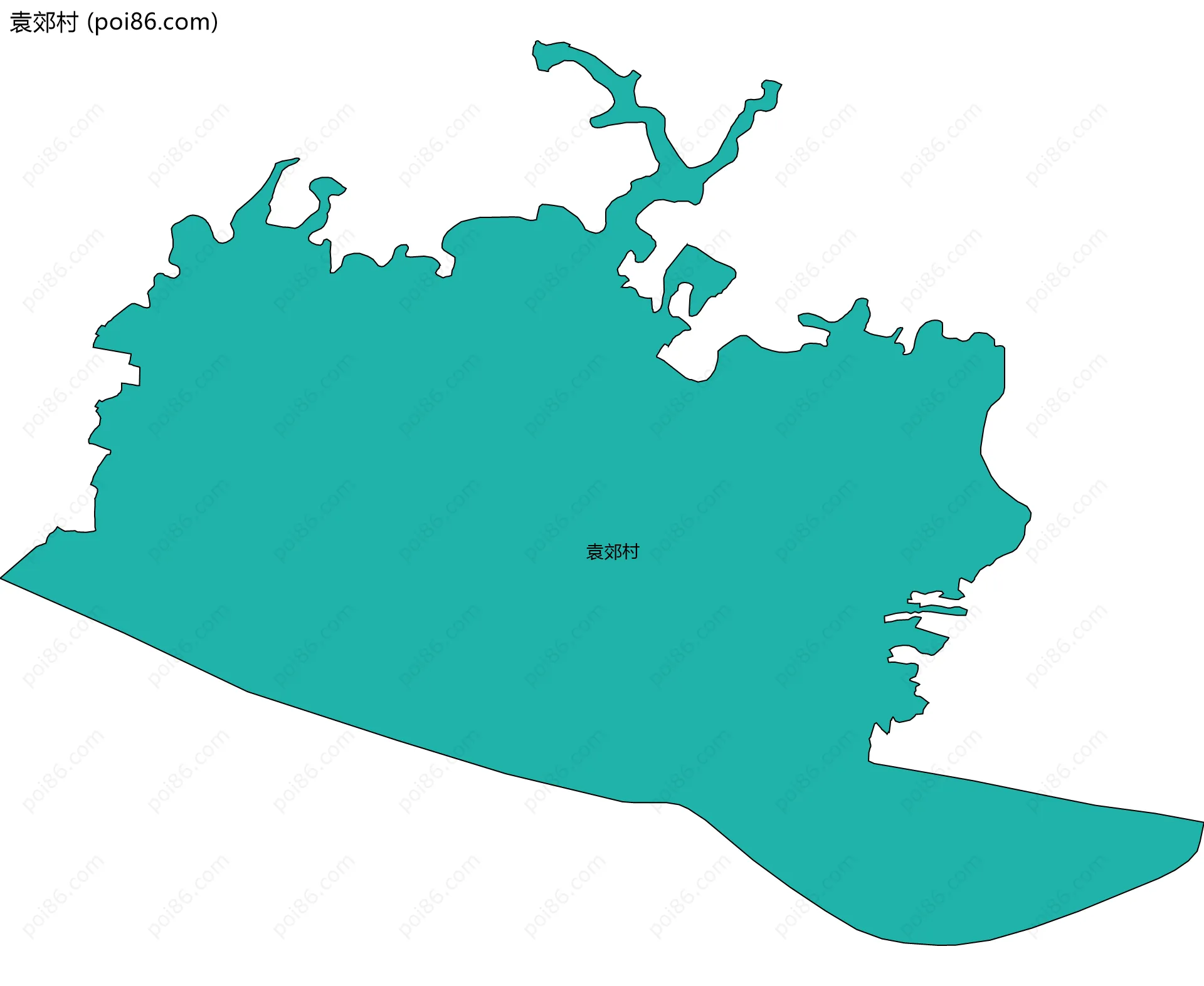 袁郊村边界地图